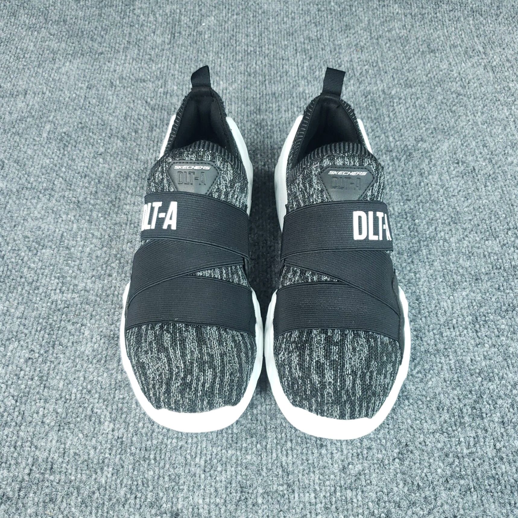 SKECHERS Skechers Slip On Sneakers Womens Black Grey White 9 Static Flare Athletic Shoes Size US 9 / IT 39 - 3 Thumbnail