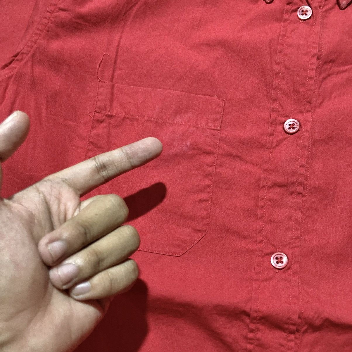 Balmain 🇫🇷 Balmain Paris Red Button Down “B” Patch Logo Luxury Size US M / EU 48-50 / 2 - 7 Thumbnail
