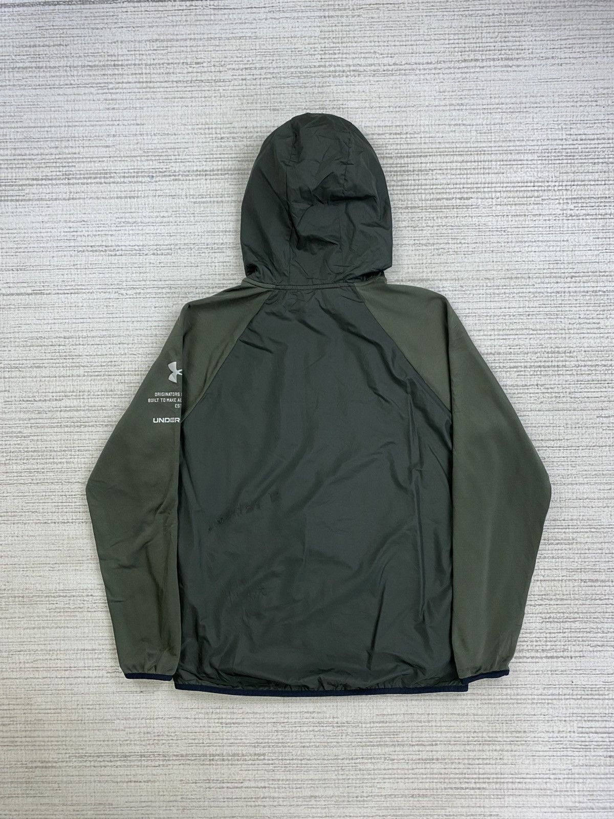 Japanese Brand × Under Armour × Vintage Vintage Under Armour Rare Green Army Fullzip Hoodie Jacket Size US M / EU 48-50 / 2 - 2 Thumbnail