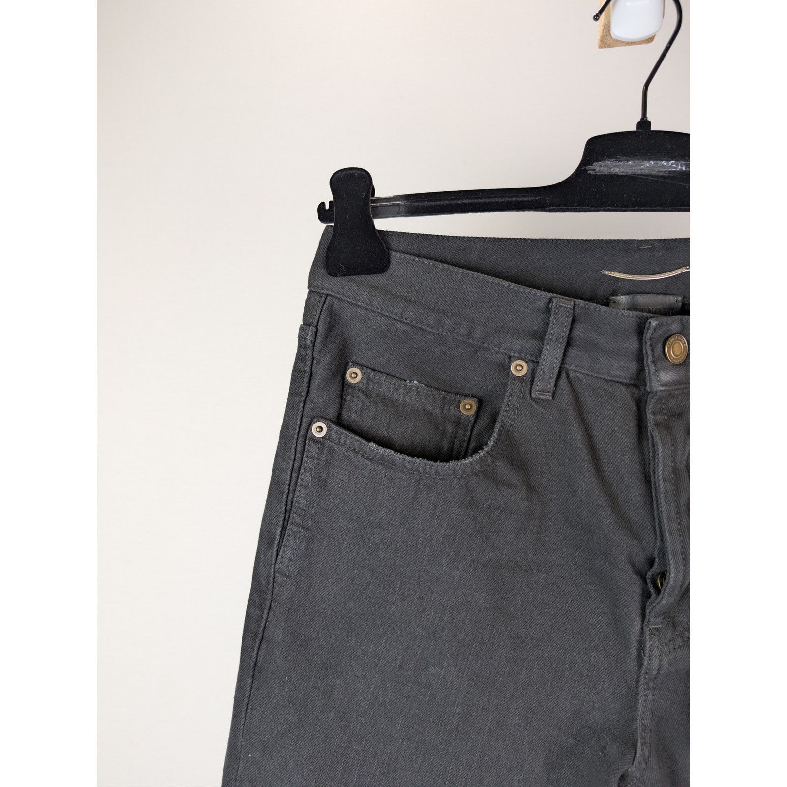 Saint Laurent Paris o1rshd1 Straight Baggy Denim Jeans in Oklahoma Black Size US 29 - 5 Thumbnail