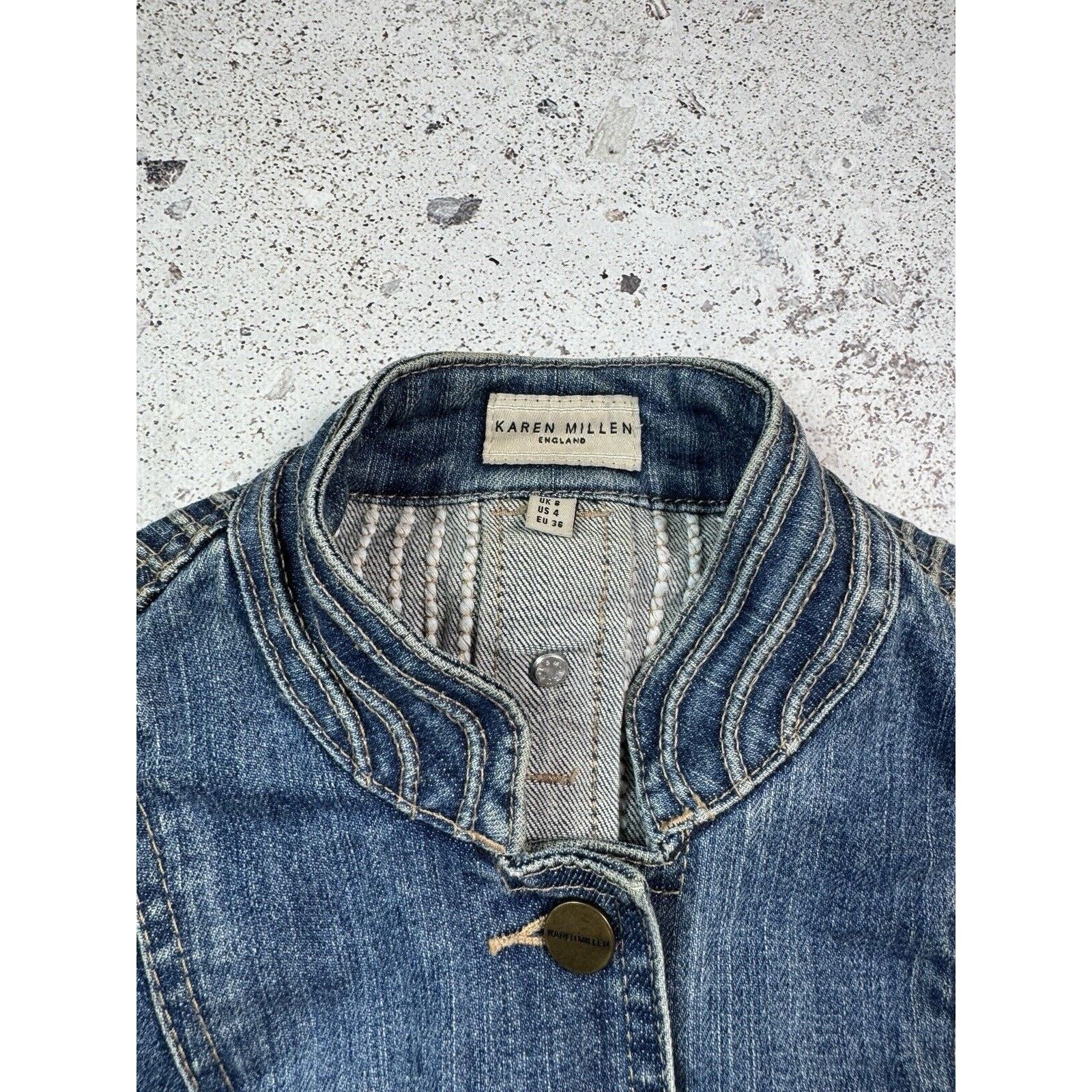 Karen Millen Karen Millen Denim Jacket Avant Garde Womens Rare Size S Size S / US 4 / IT 40 - 7 Thumbnail