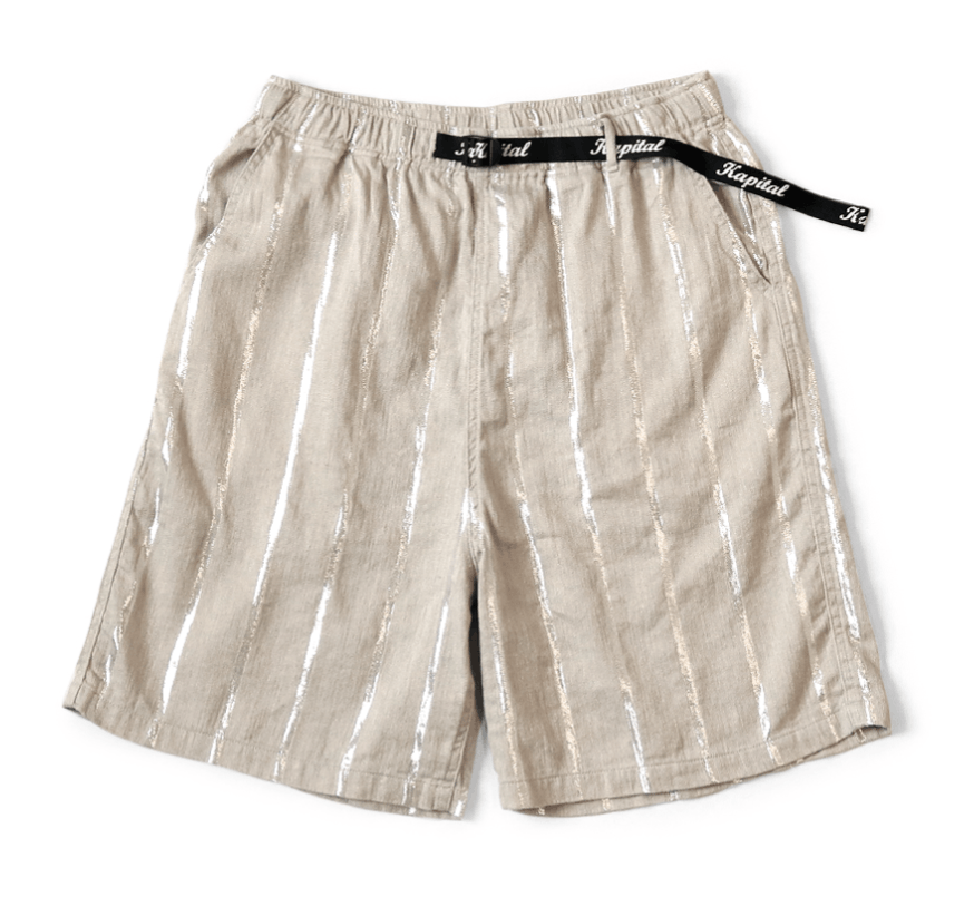 Kapital Linen Glitter Fillies Stripe Easy Shorts Size US 34 / EU 50 - 1 Thumbnail