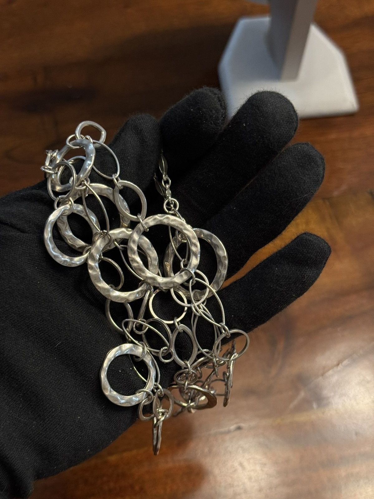 Jewelry Vintage Handmade Hammered Hoop Long Necklace Size ONE SIZE - 9 Thumbnail