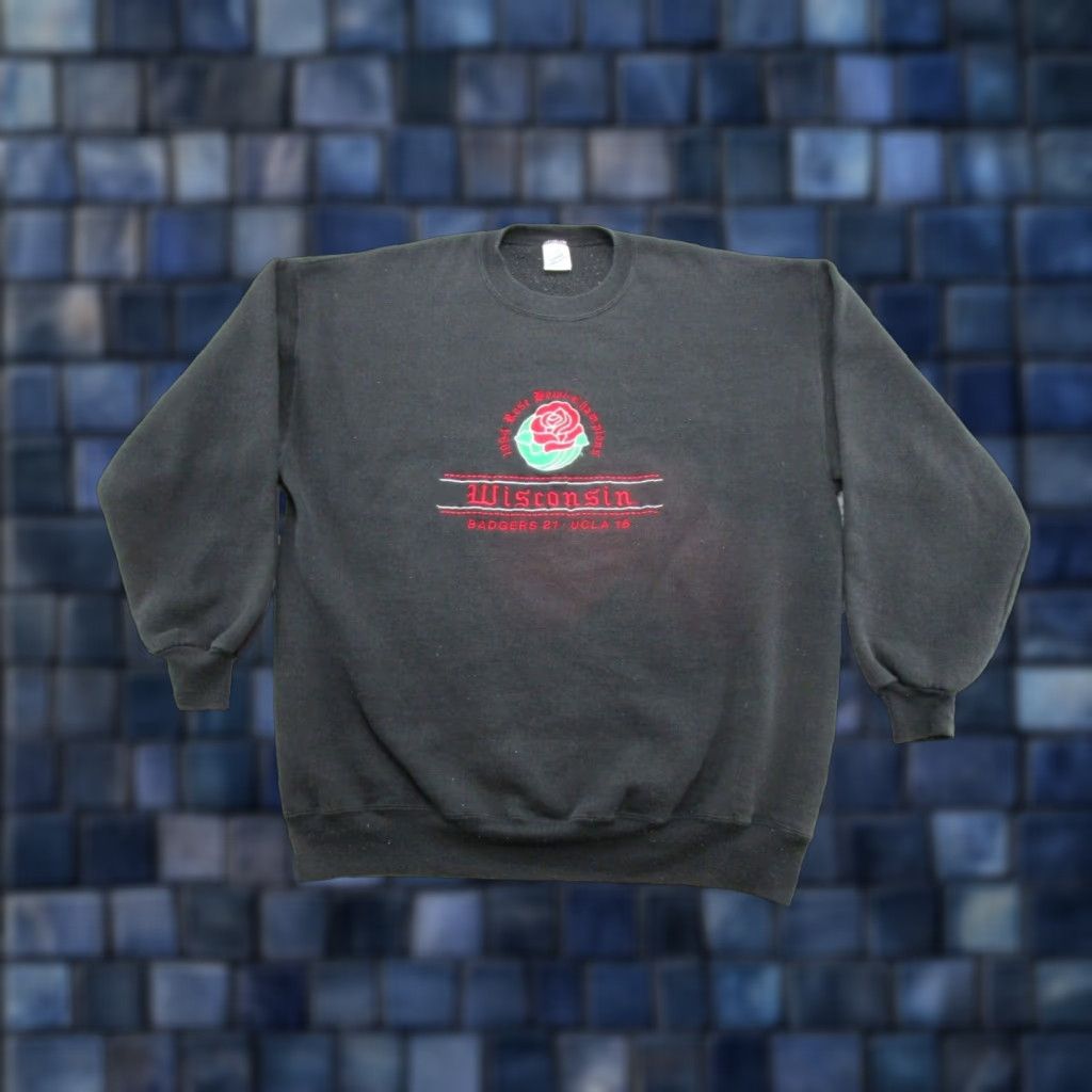 Jerzees Vintage 1994 Wisconsin Badgers Rose Bowl Embroidered Sweatshirt SZ 2XL USA Made Size US XXL / EU 58 / 5 - 1 Thumbnail