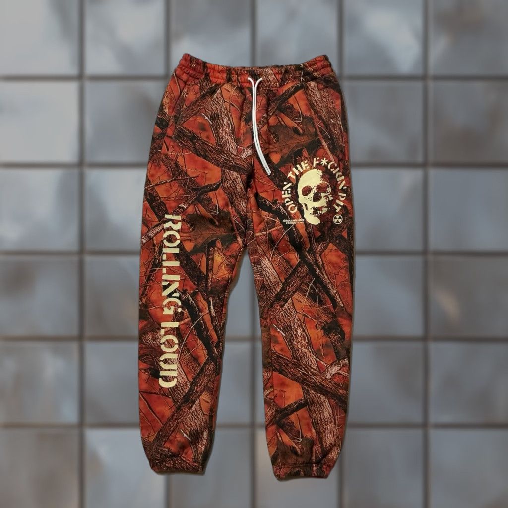Vintage VINTAGE Rolling Loud Open The Pit OG Skull Orange Camouflage Camo Jogger Sweatpants L Mens Size US 33 - 1 Thumbnail