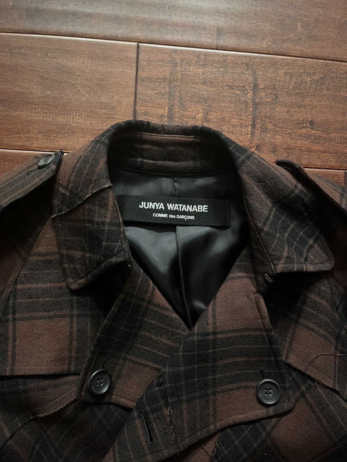 Comme des Garcons AW2002 Junya Watanabe Comme Des Garcons Tartan Trench Coat Size US M / EU 48-50 / 2 - 3 Thumbnail