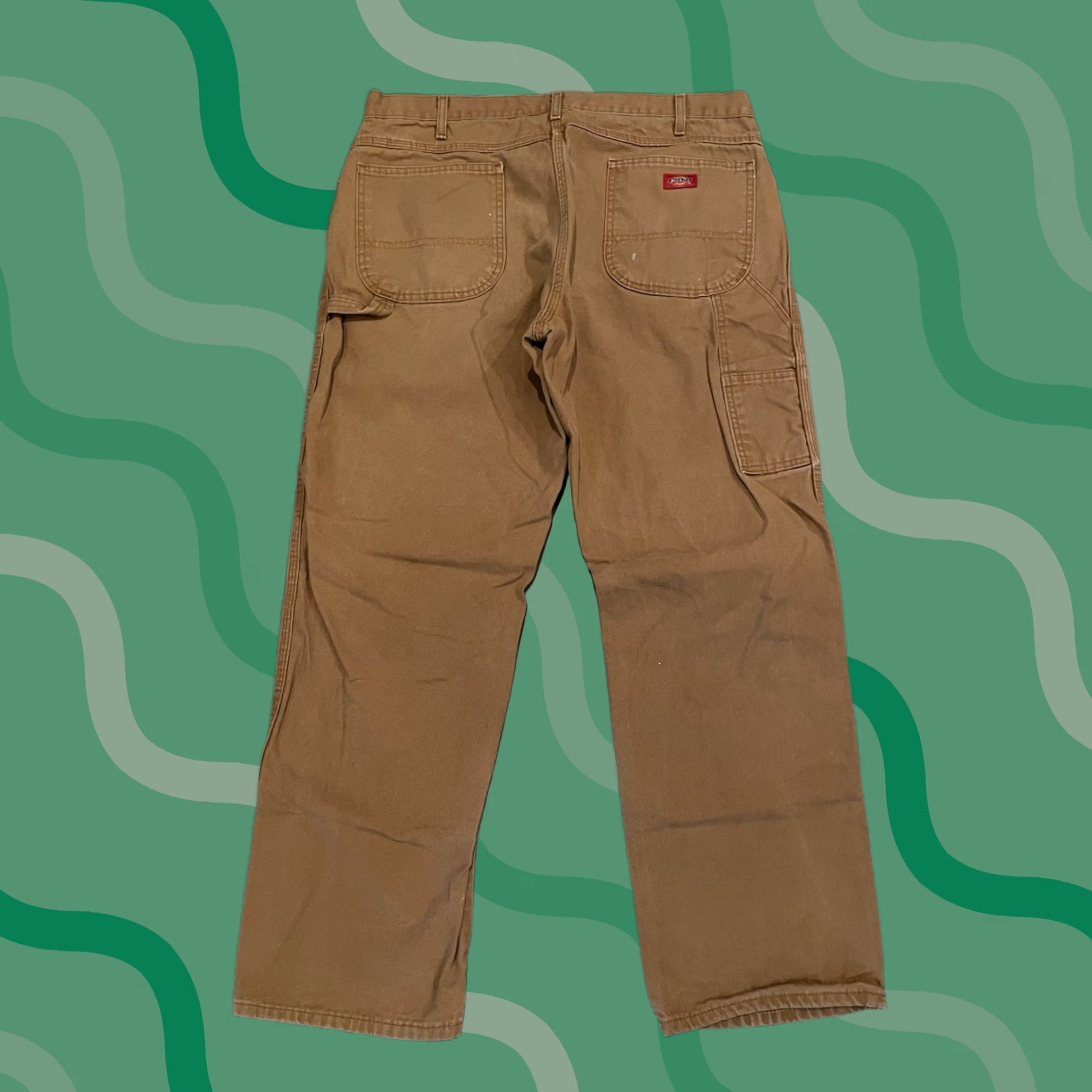 Dickies VINTAGE Dickies Work Pant Pants Mens 38x32 Brown Cargo Straight 80s 90s Grunge Hip Hop Hipster Logo Size US 38 / EU 54 - 1 Thumbnail