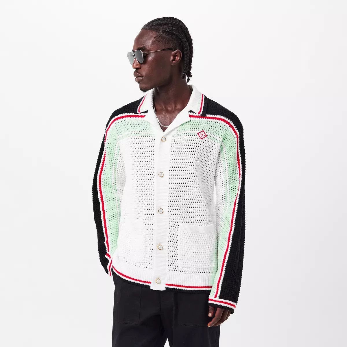 Casablanca o1g2r1mq0426 Tennis Crochet Shacket Shirt in Multicolor Size US M / EU 48-50 / 2 - 2 Thumbnail