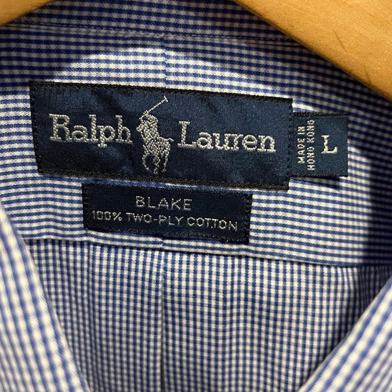 Ralph Lauren × Vintage VTG 80s Ralph Lauren Shirt Blake Button Up Blue White Check Size US L / EU 52-54 / 3 - 5 Thumbnail