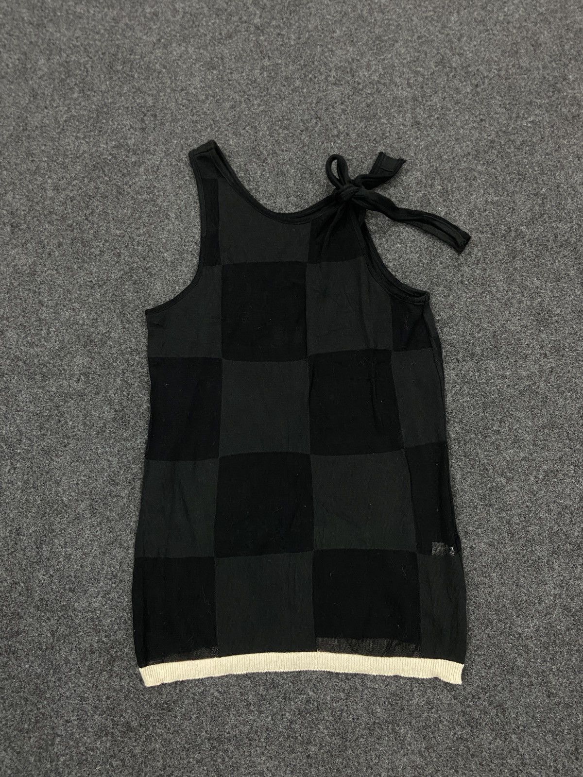 Y's Y's BLACK CHECKERED KNITTED TANKTOP Size S / US 4 / IT 40 - 1 Thumbnail