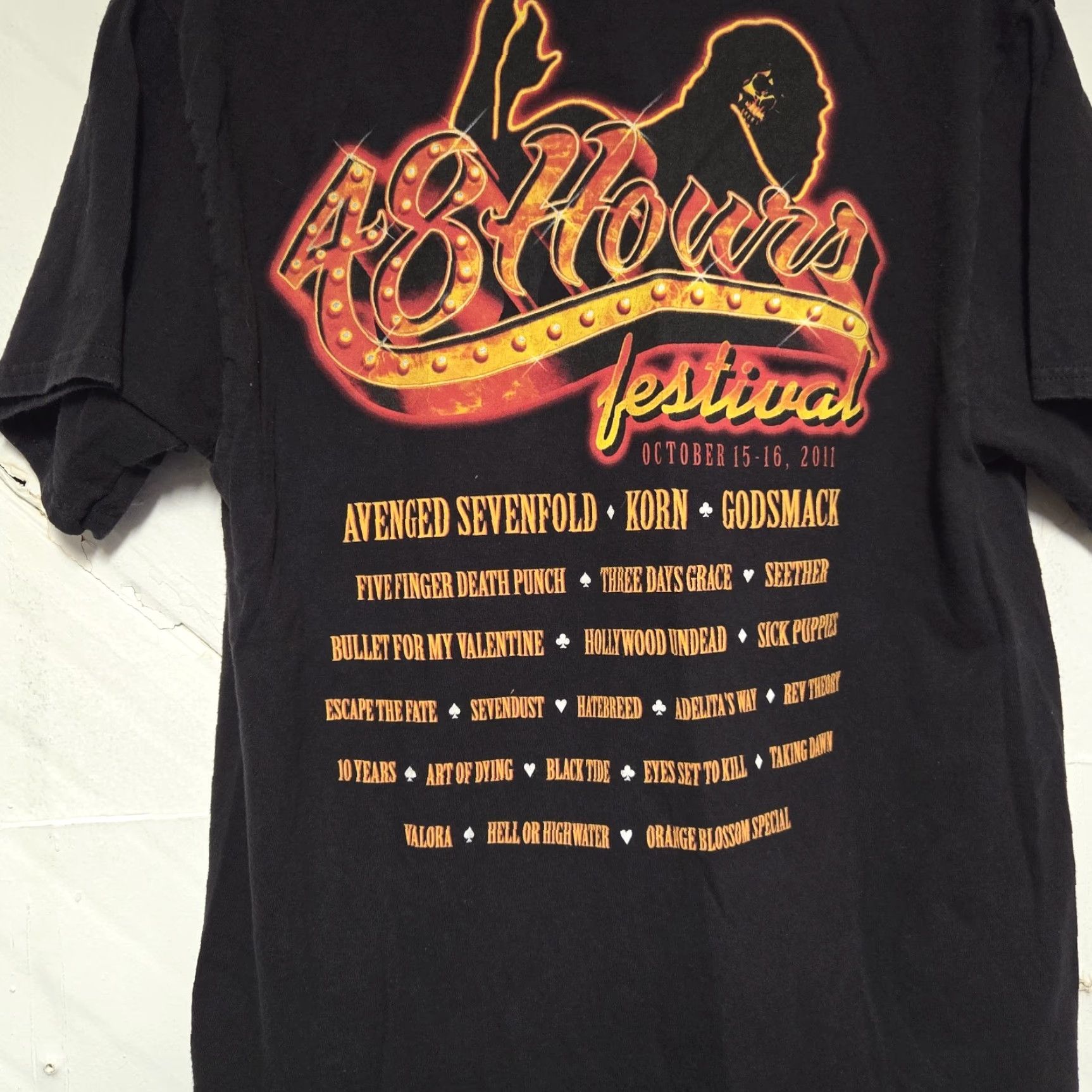 Vintage Korn Godsmack Avenged 48 Hours Festival Las Vegas T-Shirt M Men Black 2011 Concert Size US M / EU 48-50 / 2 - 7 Thumbnail