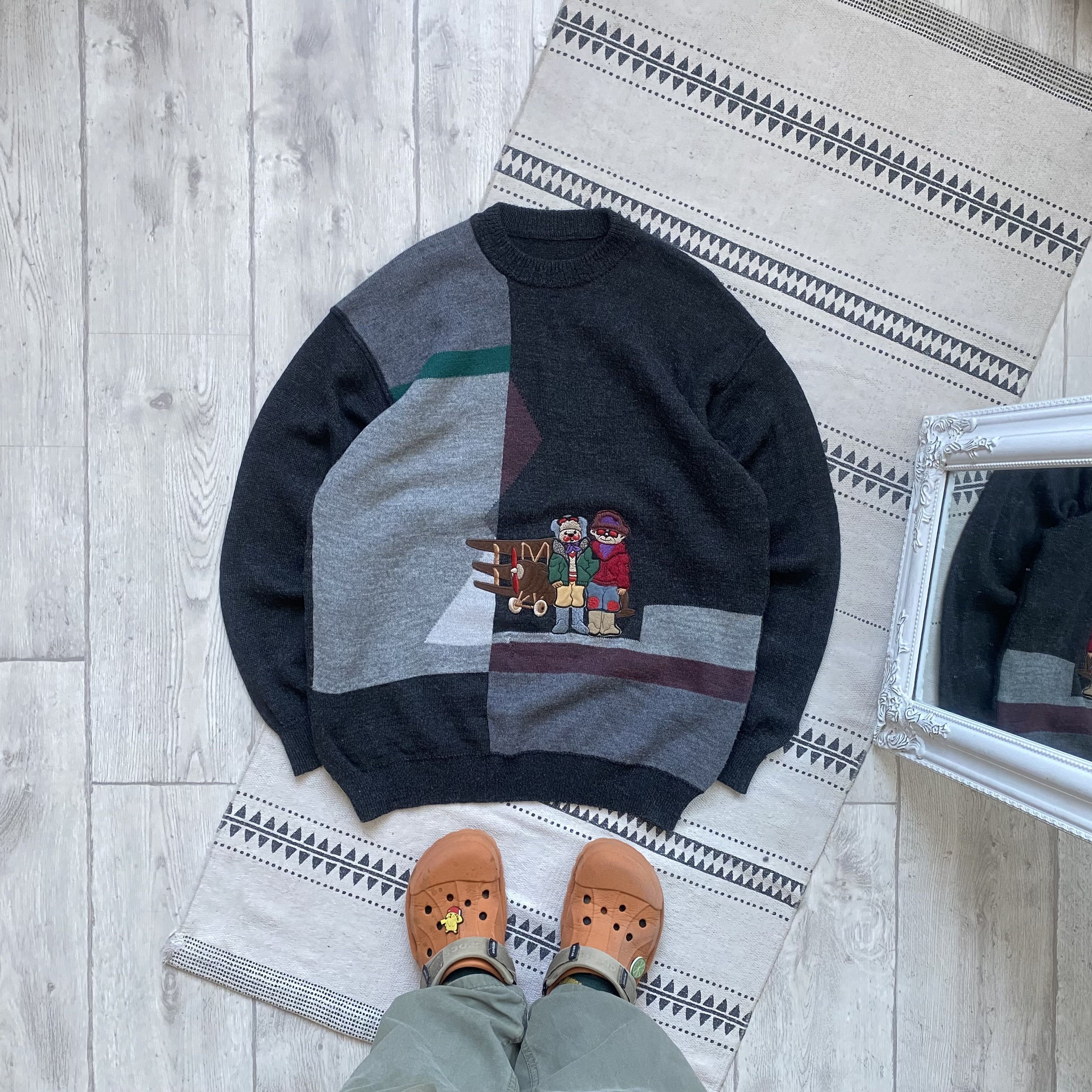 Apex × Designer × Vintage Aphex Twin big logo brown knited avant 