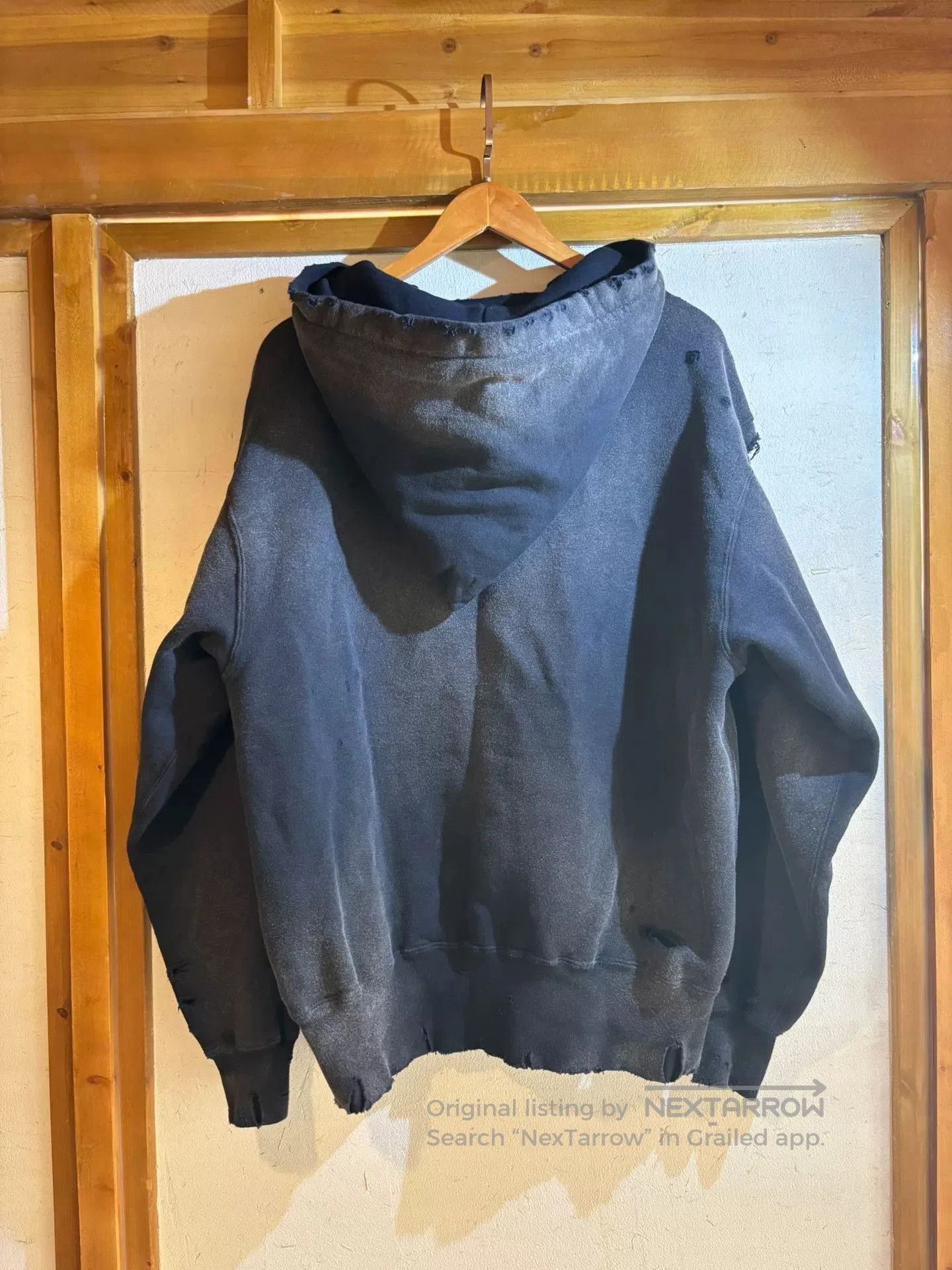 Hiroshi Fujiwara Manual Yutaka Fujiwara Distressed Hoodie. Size US XL / EU 56 / 4 - 9 Thumbnail