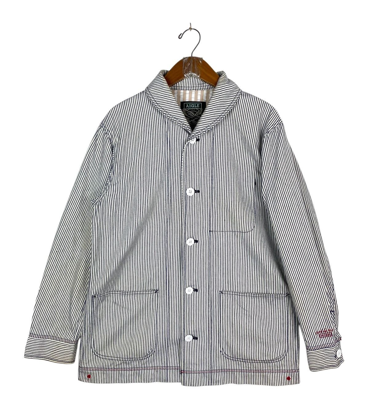 Aigle Rare‼️ Aigle Hickory Stripe Chore Jacket Size US L / EU 52-54 / 3 - 1 Thumbnail