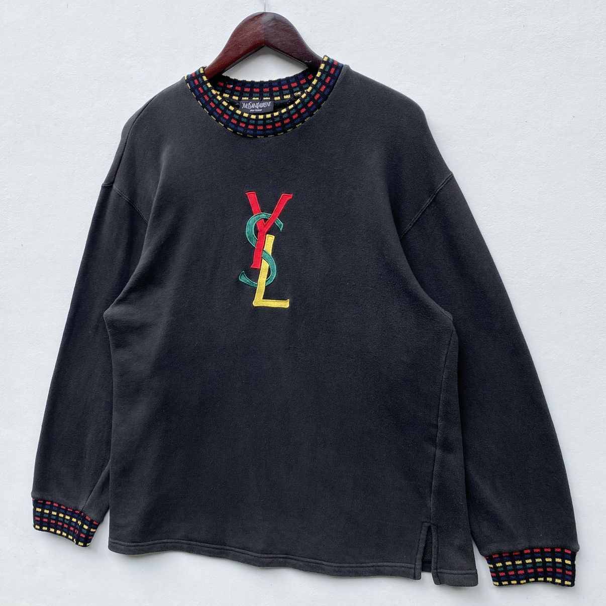 Yves Saint Laurent Vintage Yves Saint Laurent Sweatshirt Embroidery Logo YSL Size US L / EU 52-54 / 3 - 3 Thumbnail