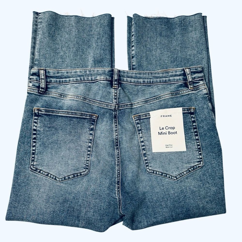 Frame NWT New Frame Le Crop Raw Hem Mini Bootcut Jeans In Rowley Size 34" / US 12 / IT 48 - 4 Thumbnail