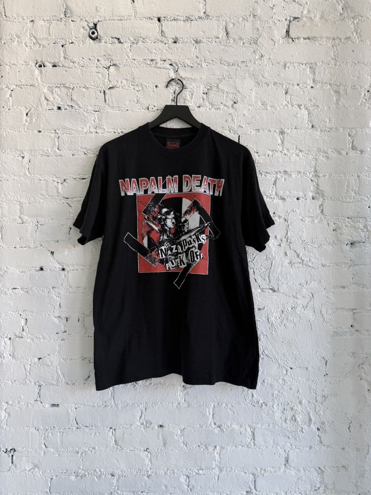 Vintage 1990s NAPALM DEATH ‘NAZI PUNKS FUCK OFF’ TEE Size US L / EU 52-54 / 3 - 1 Thumbnail