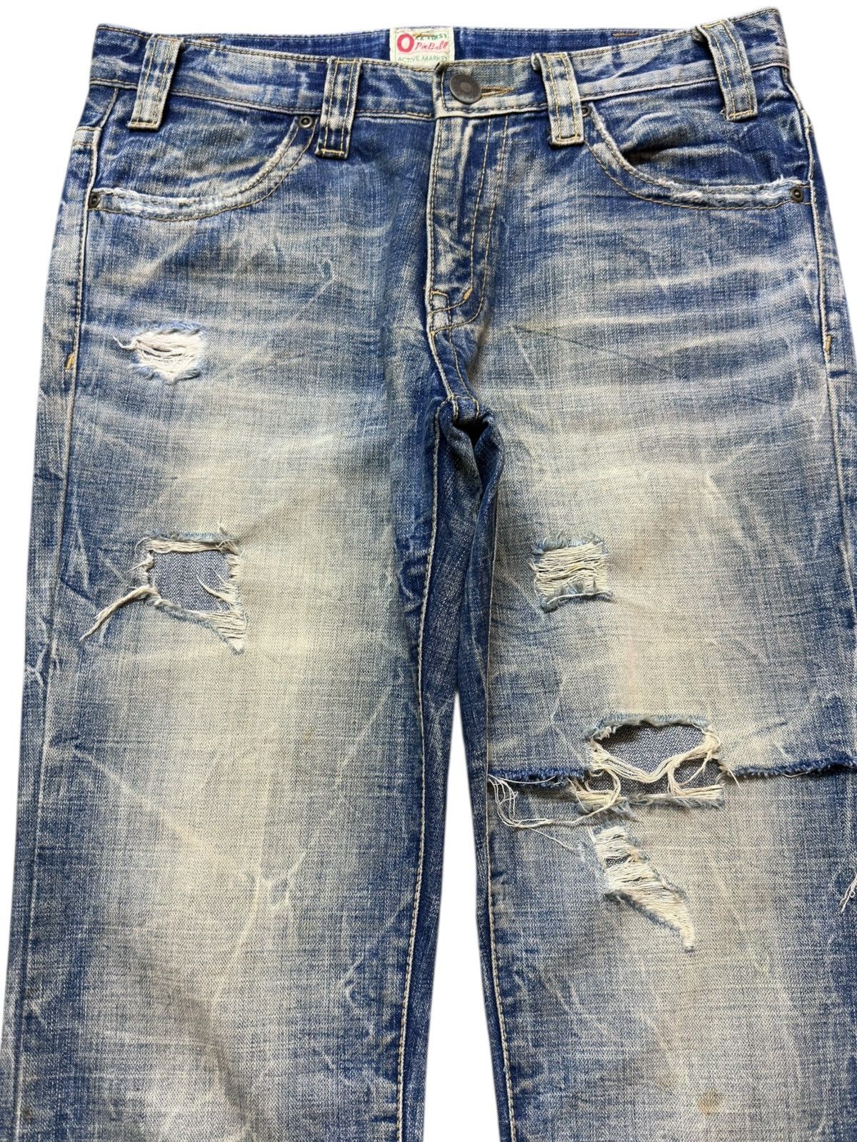 Ed Hardy Vintage Strawberry Leaves Flare Mudwash Grunge Denim Size US 32 / EU 48 - 2 Thumbnail