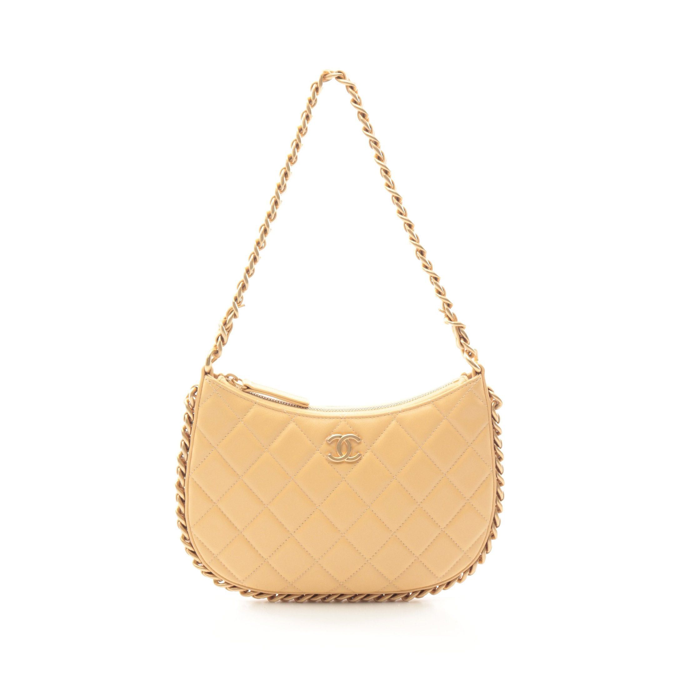 Chanel Chanel Matelasse Chain Shoulder Bag Lambskin Beige Gold Hardware Size ONE SIZE - 1 Thumbnail