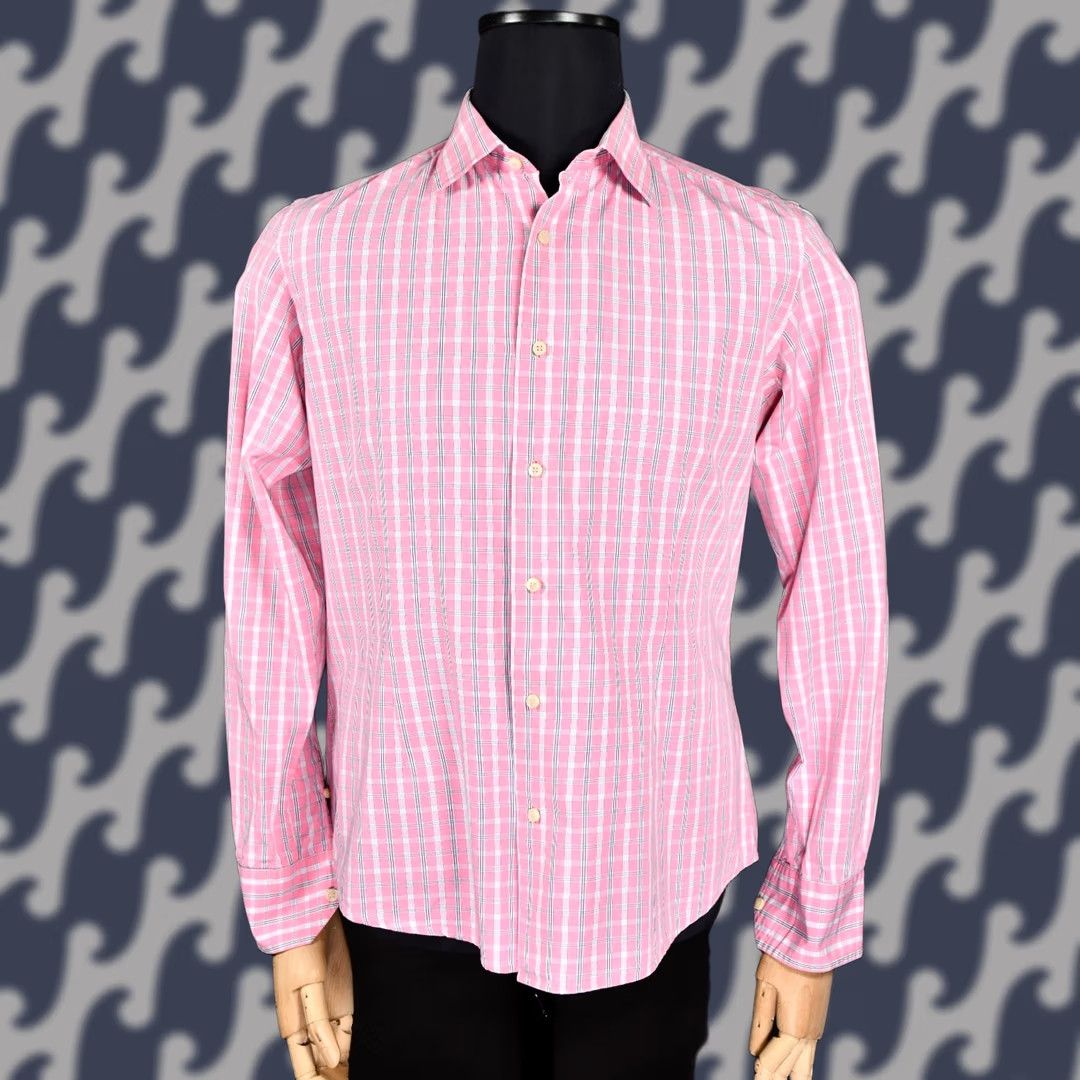Romeo Gigli ROMEO GIGLI MILANO Shirt Slim Men's Pink Long Sleeve Button-Up 16/41 Size US L / EU 52-54 / 3 - 1 Thumbnail