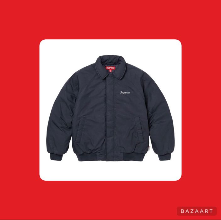 Supreme Supreme Peace Embroidered Work Jacket Navy Grim Reaper