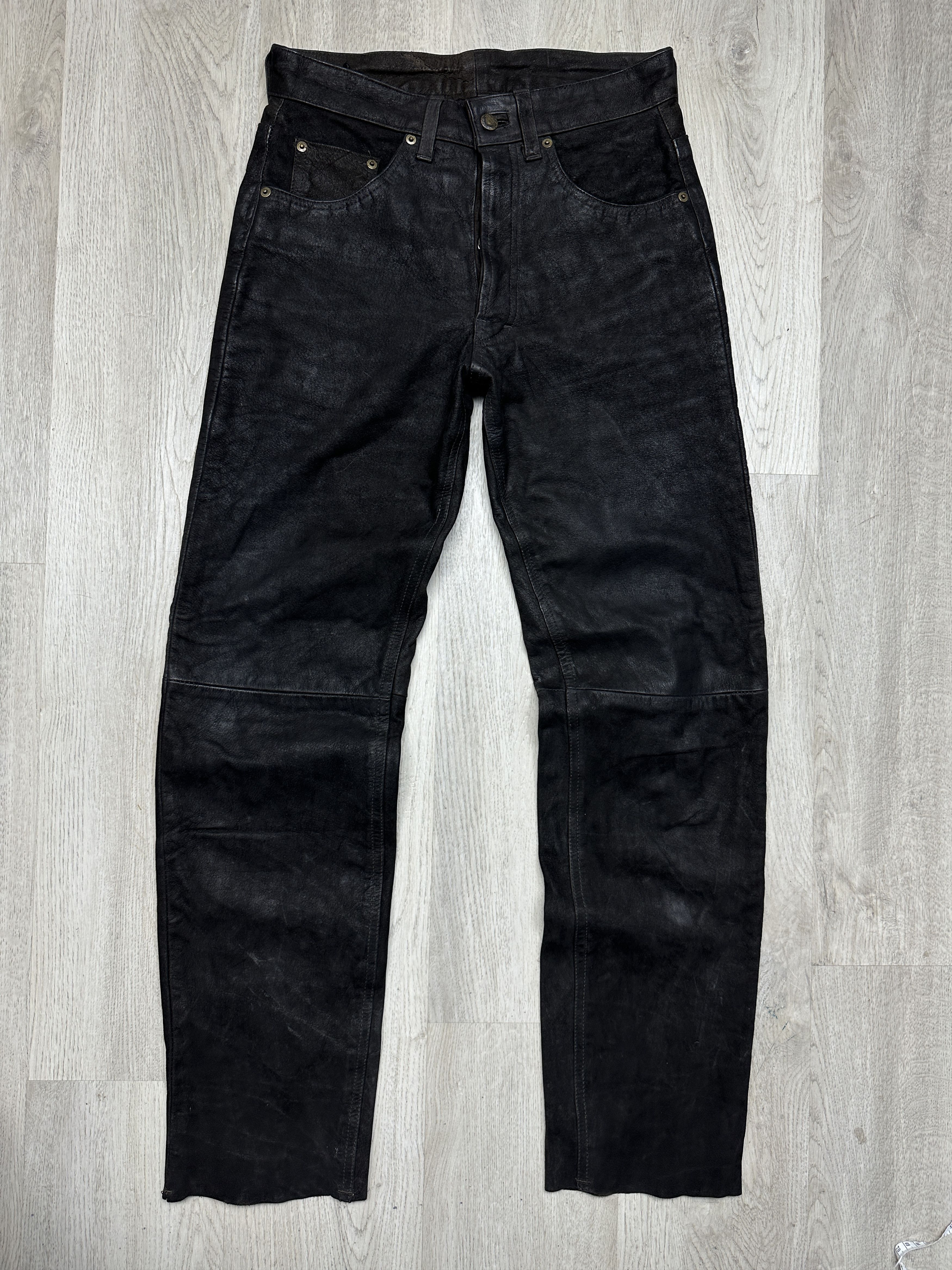 Genuine Leather Vintage Genuine Leather Pants Biker Motorcycle Size US 31 - 1 Thumbnail