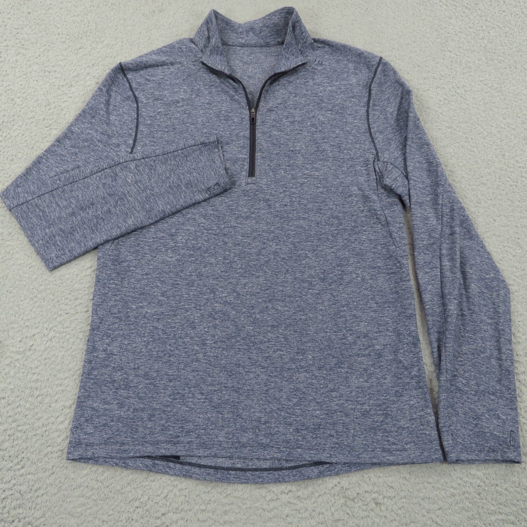 Lululemon Lululemon Surge Warm 1/2 Zip Mens Small Heathered Navy Pullover Running Pocket Shirt Size US S / EU 44-46 / 1 - 2 Thumbnail
