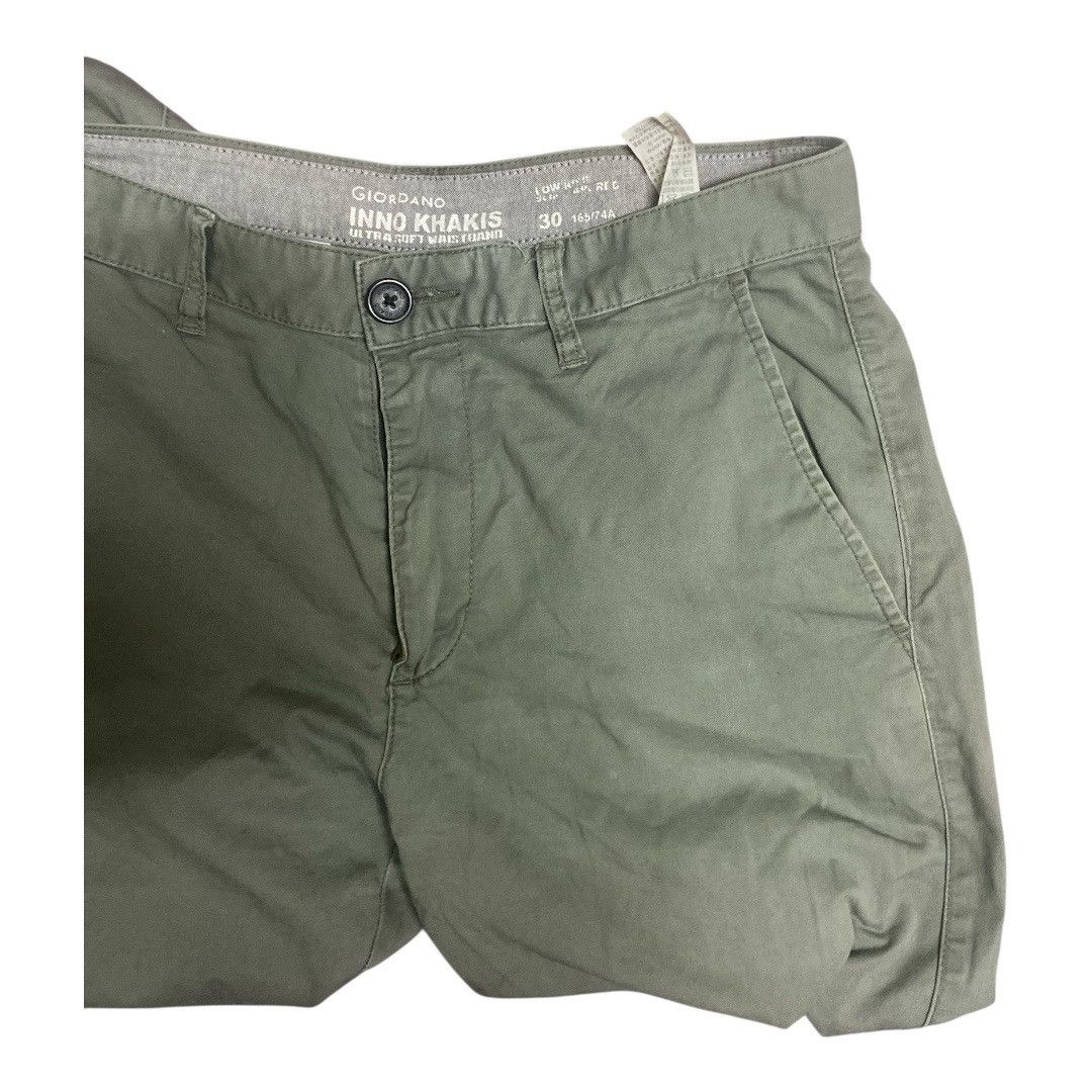 Giordano GIORDANO Inno Khakis Men's 30 Olive Green Ultra Soft Size US 30 / EU 46 - 2 Thumbnail
