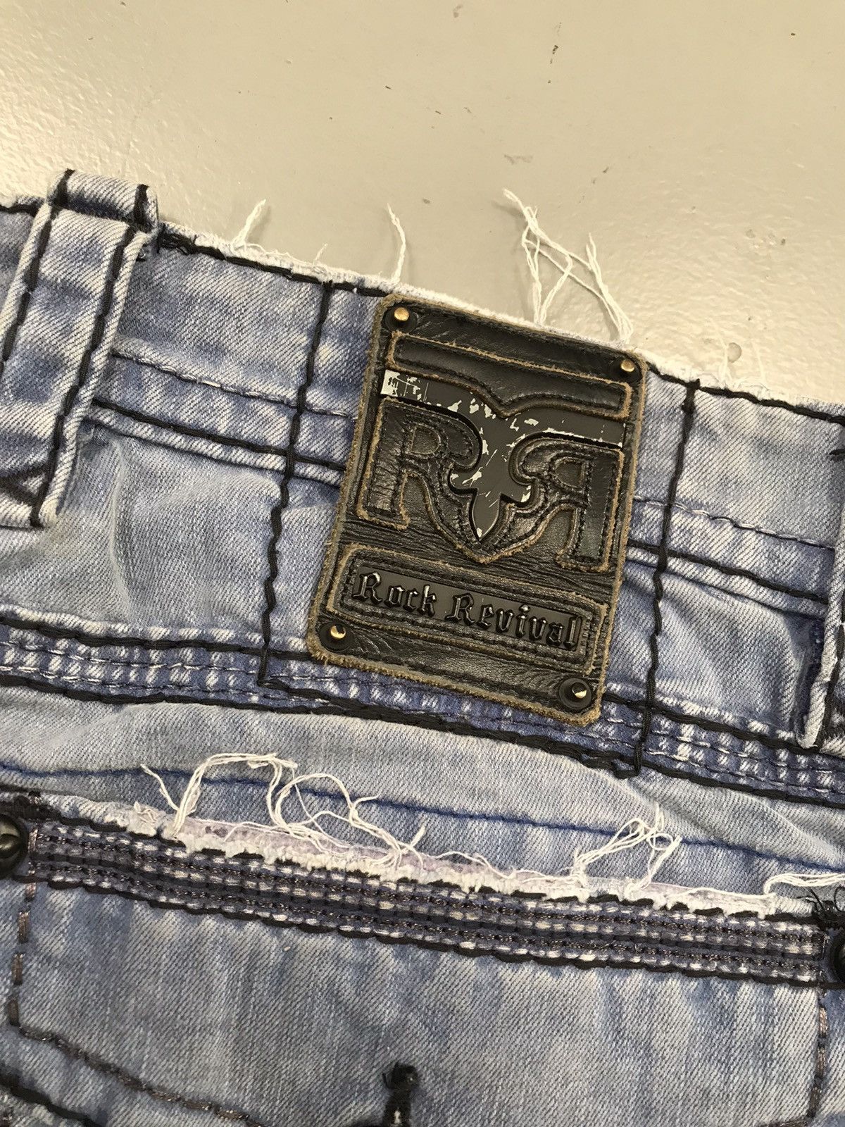 Sun fade Vintage Rock revival tappered fit denim