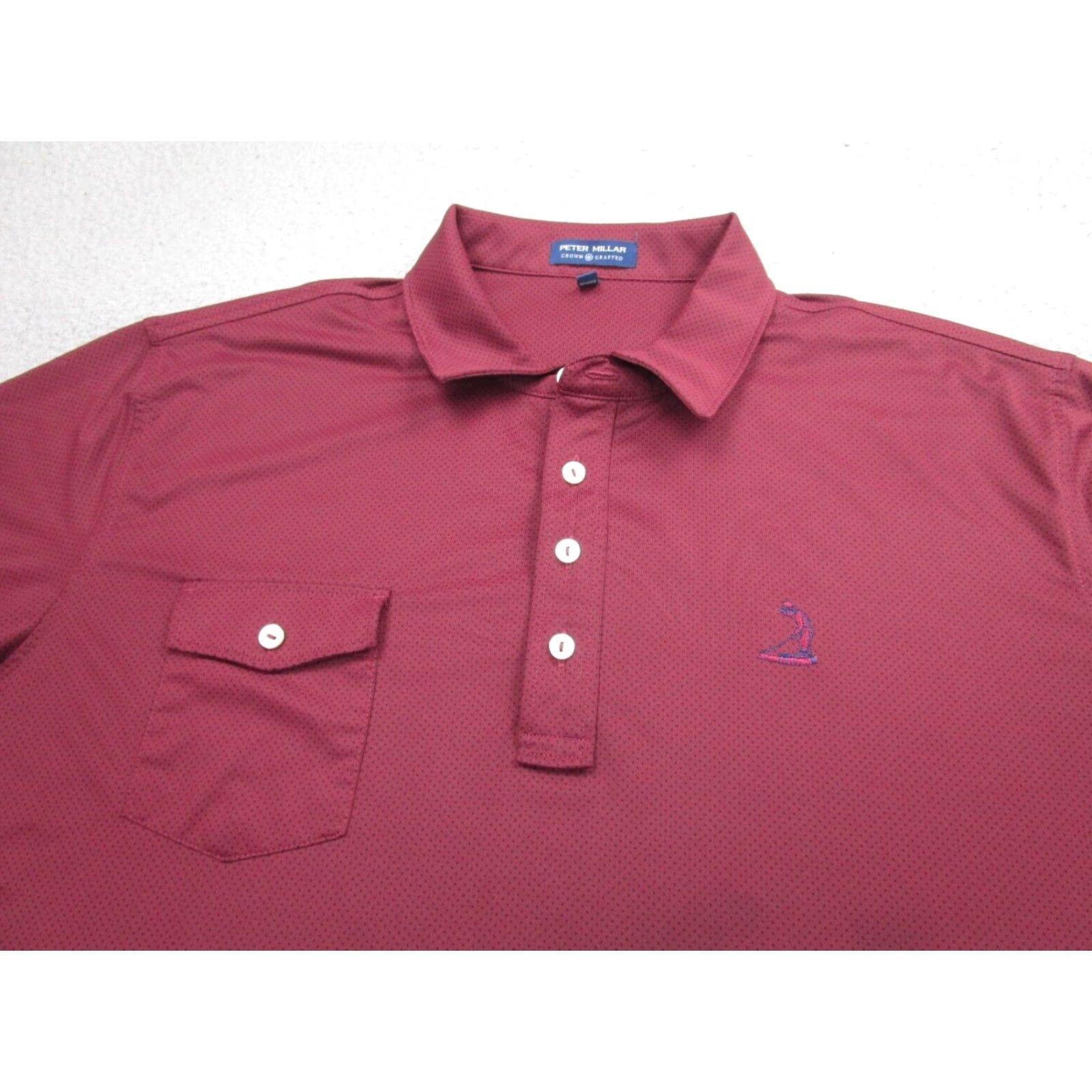 Peter Millar Peter Millar Polo Shirt Mens XL Red Polka Dot Crown Crafted Golf Adult Spots Embroidered Logo Short Sleeve Collared Easy Care Summer Comfort - Mens Size US XL / EU 56 / 4 - 4 Thumbnail