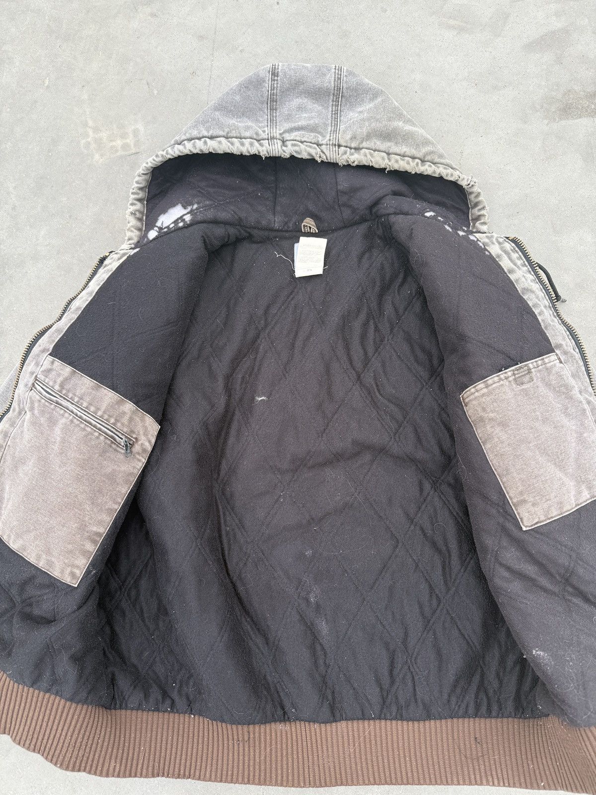 Carhartt × Vintage Vintage 90s Carhartt Hooded Jacket Size XL Greyish Brown Size US XL / EU 56 / 4 - 8 Thumbnail