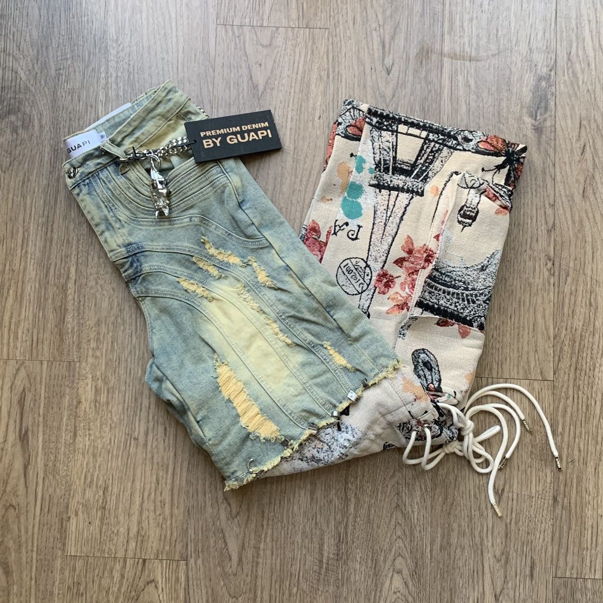 Vintage Denim Into Knit Pant GUAPI Size US 30 / EU 46 - 1 Thumbnail