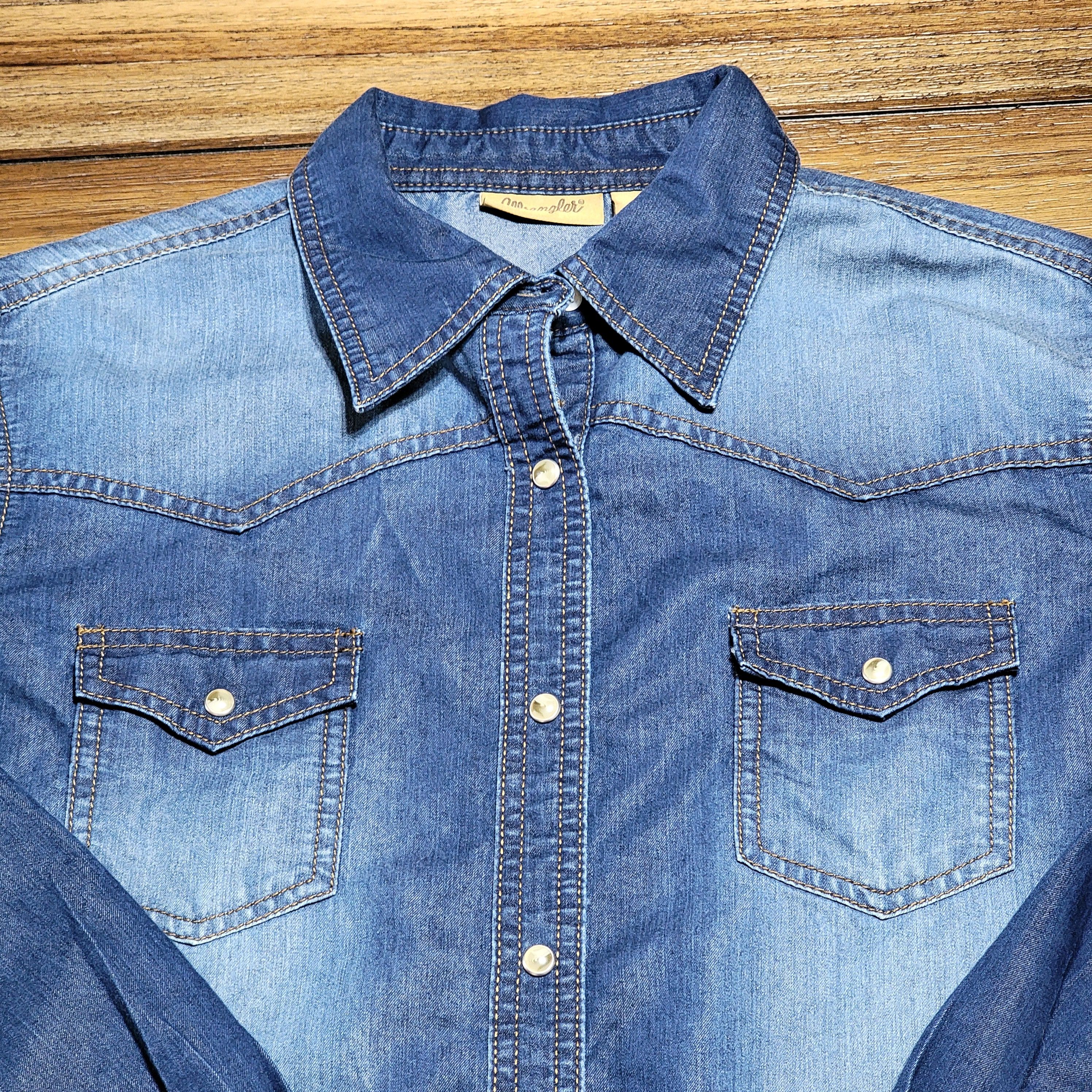 Wrangler Wrangler Full Pearl Snap LS Ladies Western Shirt - Large Size L / US 10 / IT 46 - 2 Thumbnail