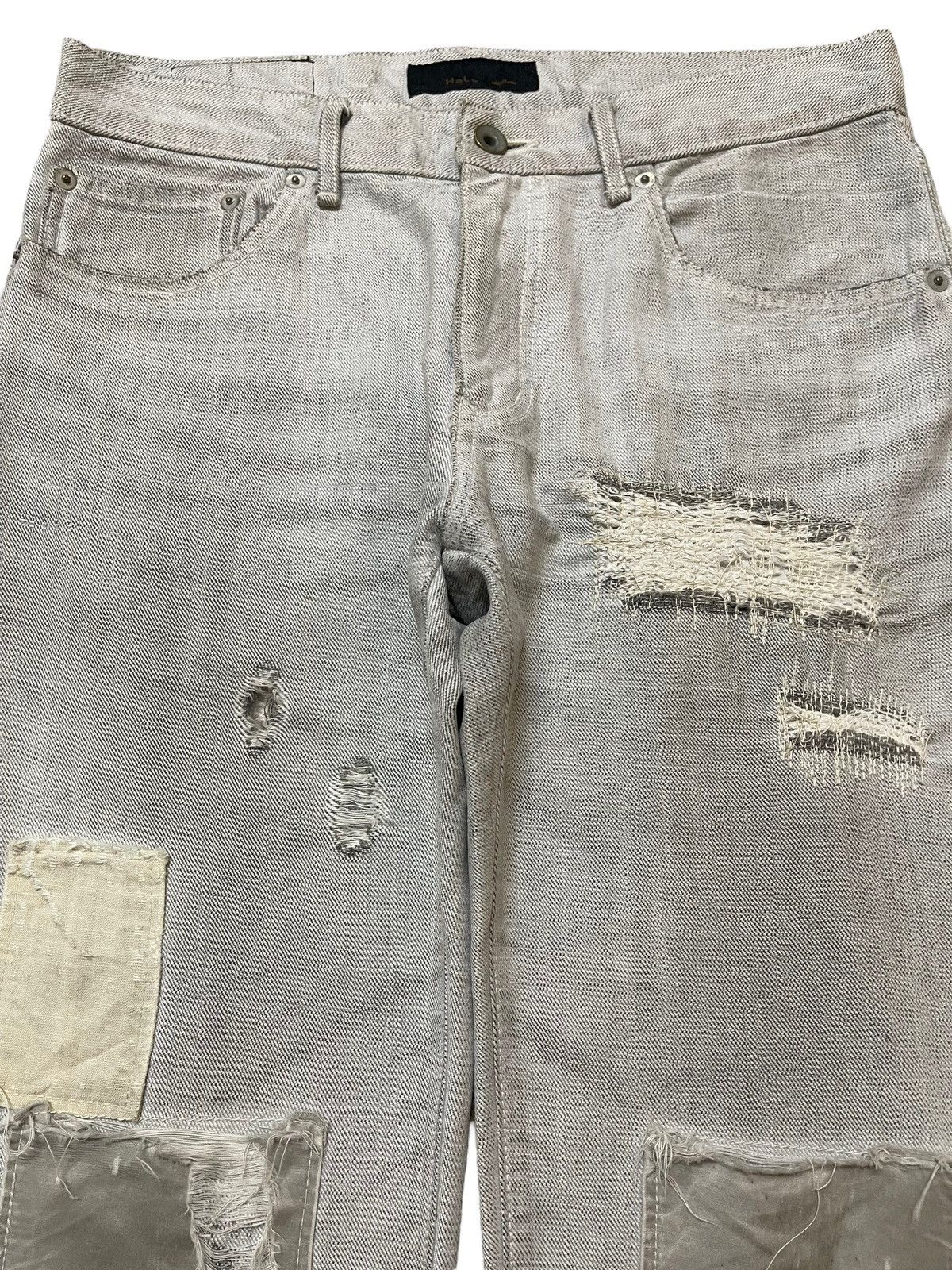 14th Addiction Vintage Japanese Helb Mud Faded Wash Distress Patches Jeans Size US 31 - 3 Thumbnail