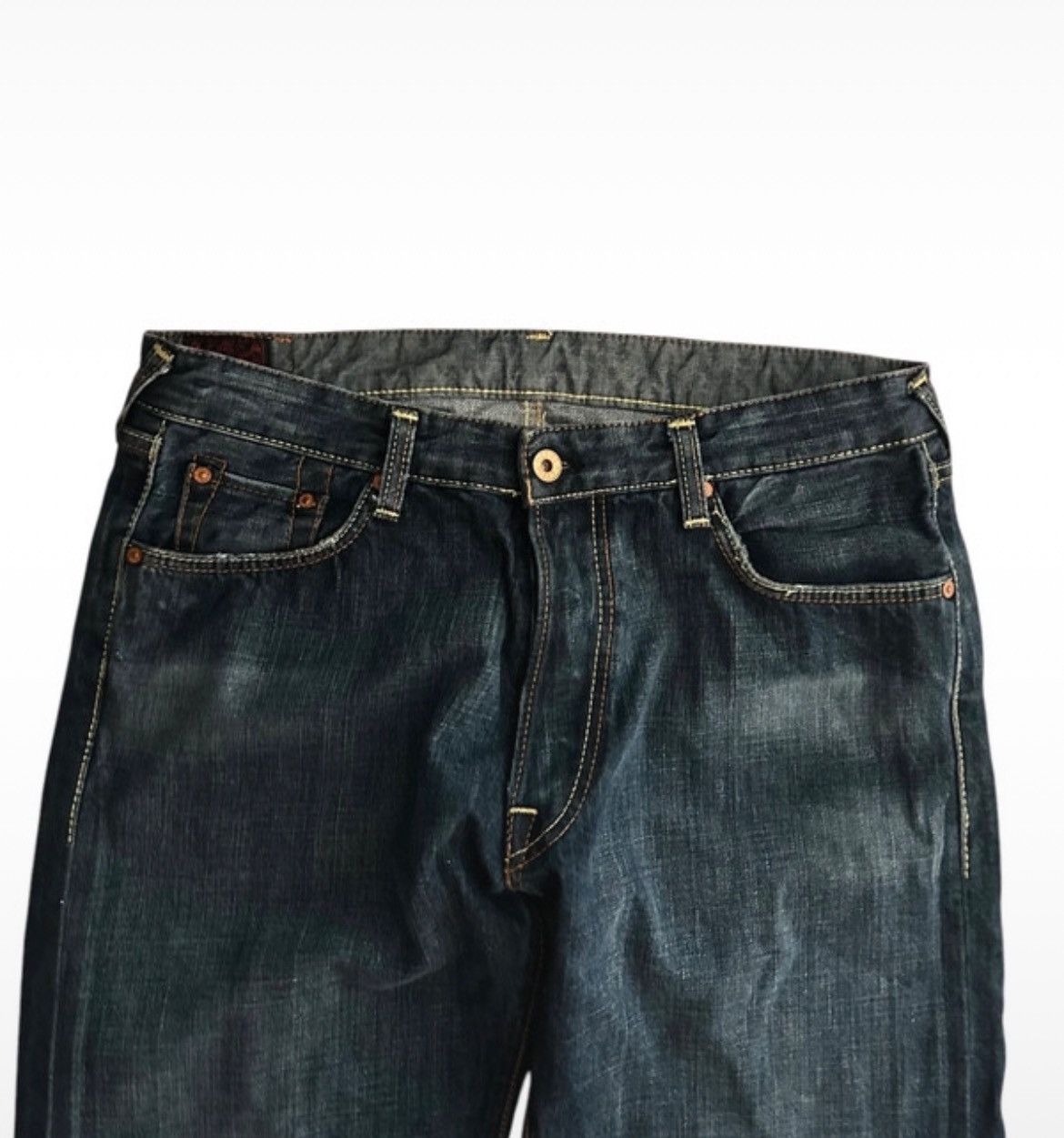 Evisu Vintage Y2K Evisu big logo jeans distressed shorts denim Size US 36 / EU 52 - 6 Thumbnail