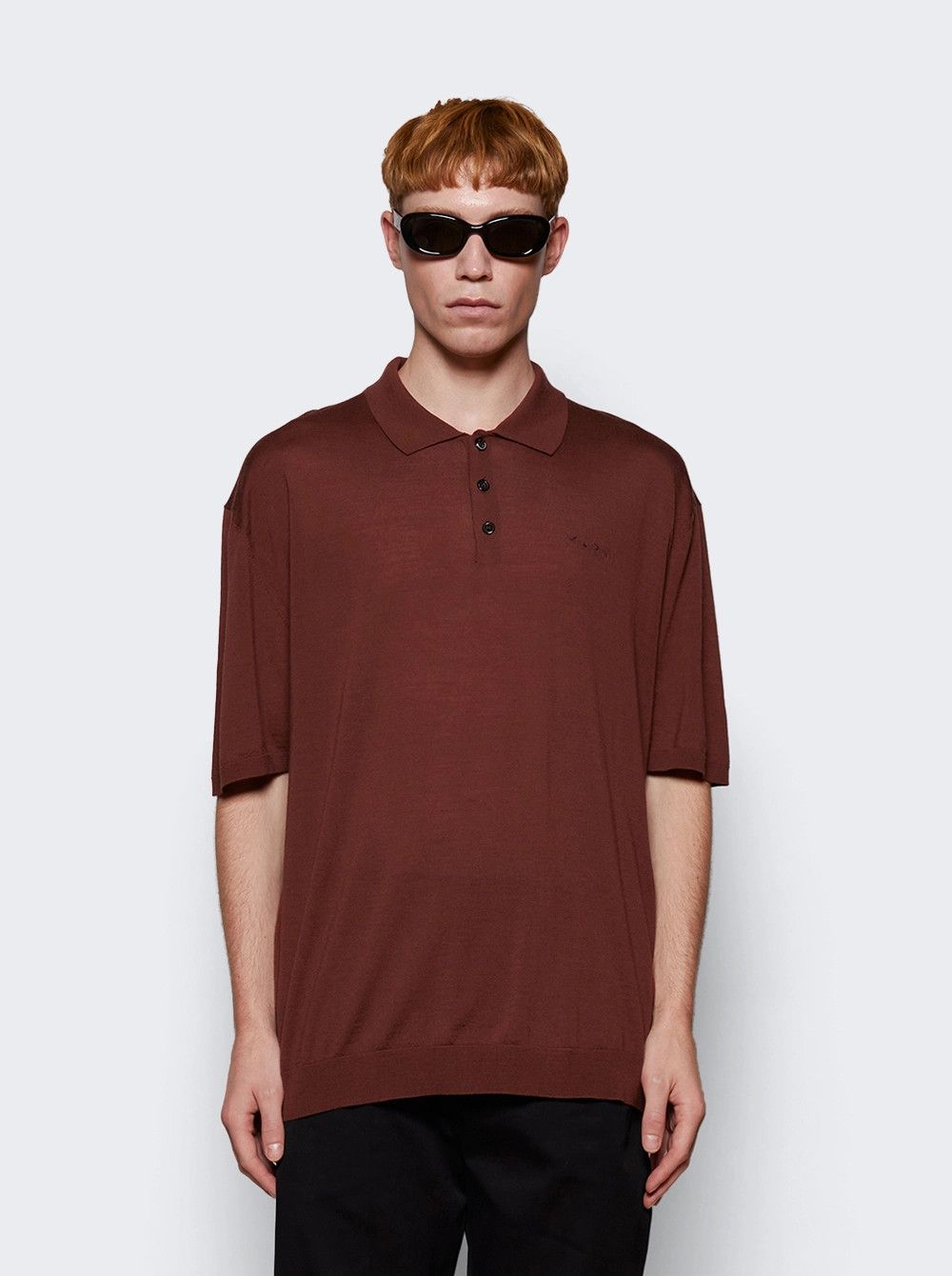 Marni EU48 Fine Knit Wool Blocks Polo Embroidered Stitch Logo FW24 Size US M / EU 48-50 / 2 - 12 Thumbnail