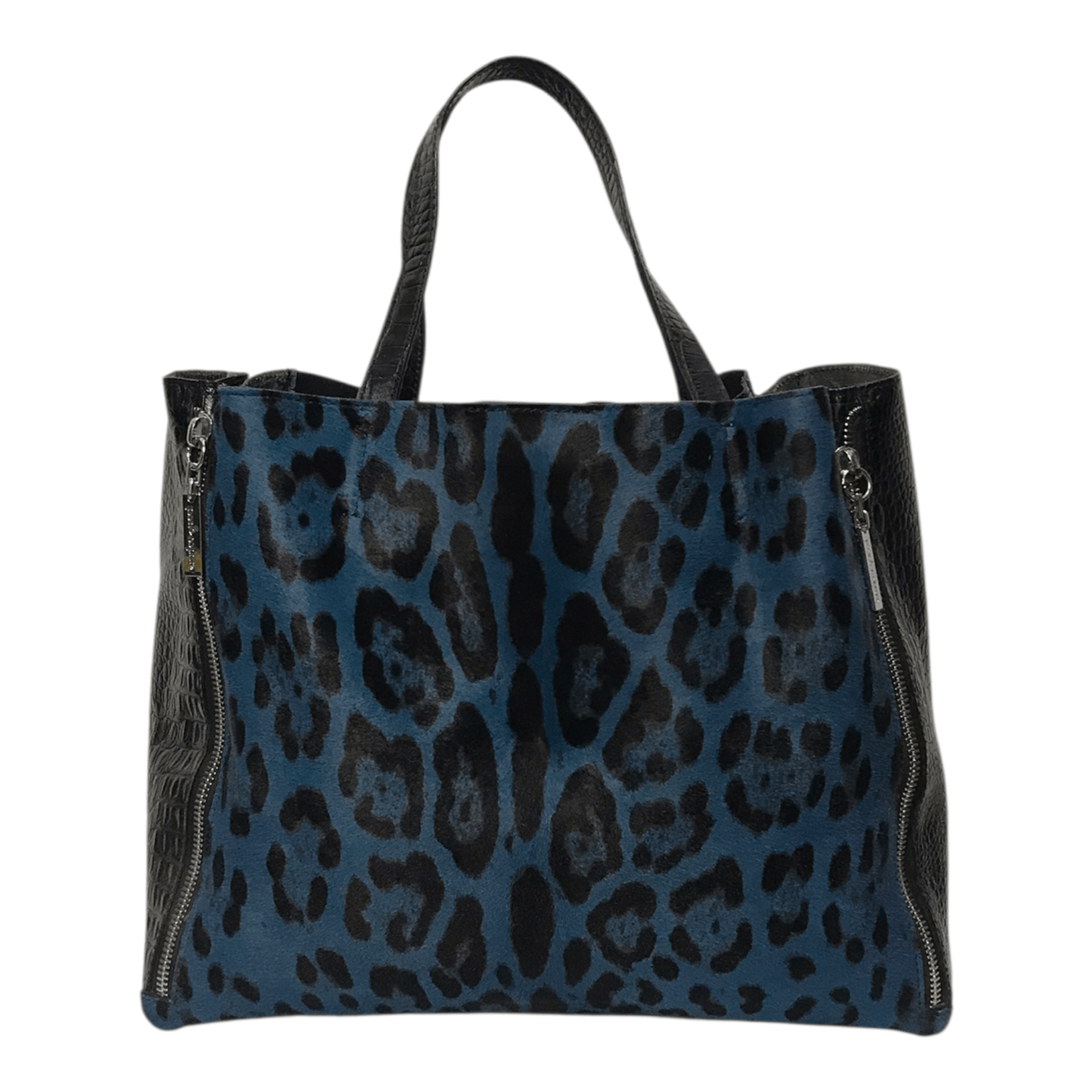 Genuine Leather enrico Pucci Crocodile With Leopard Fur Leather HandBag Size ONE SIZE - 1 Thumbnail