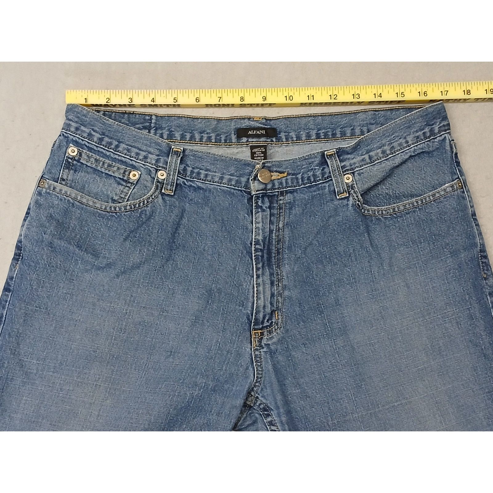 Alfani Alfani (34x30) Men's Straight Leg Blue Denim Jeans Size US 34 / EU 50 - 3 Thumbnail