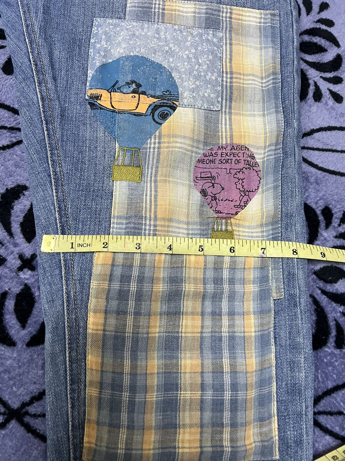 Peanuts × Vintage Peanuts Patchwork Jeans Size 30" / US 8 / IT 44 - 17 Thumbnail