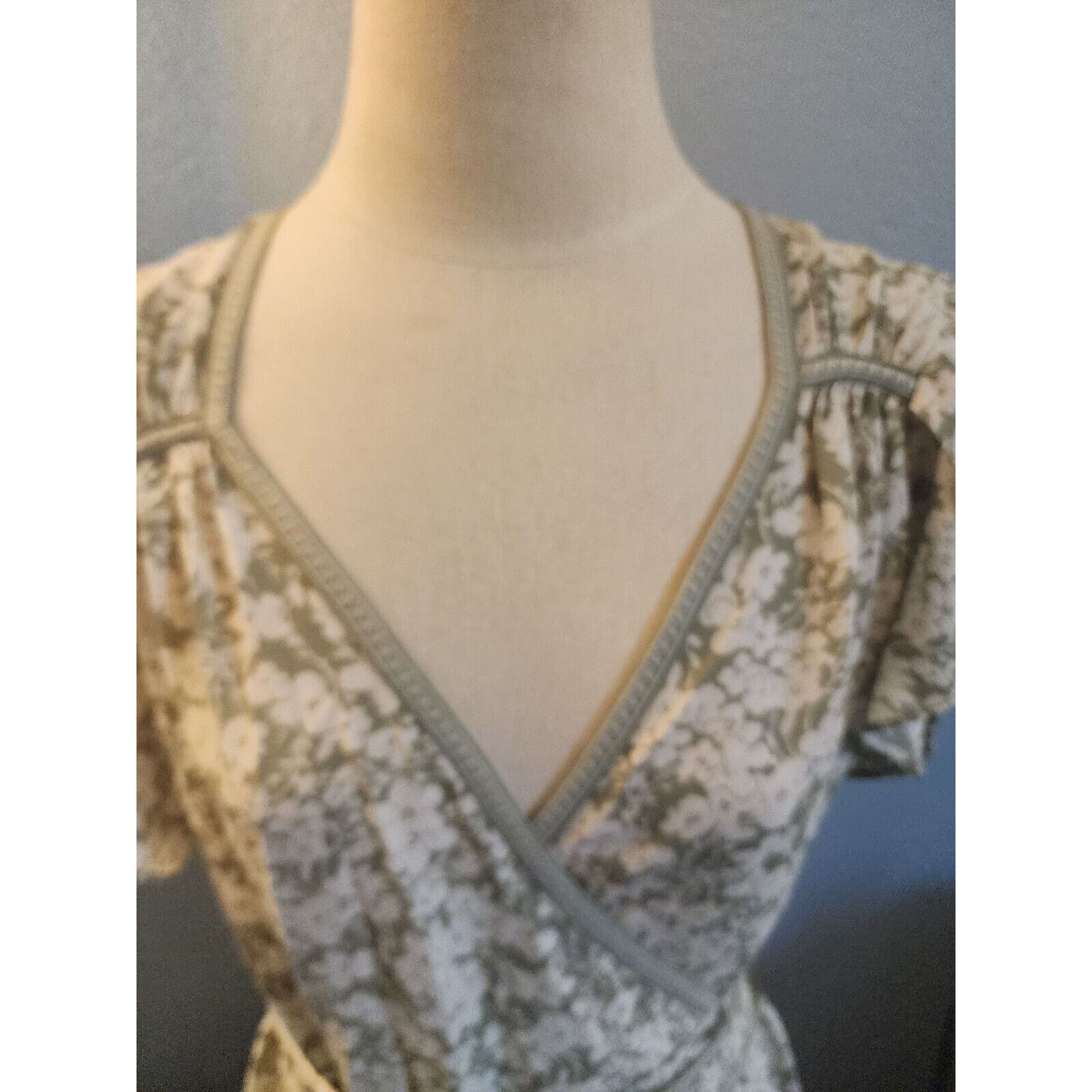 MAX&Co. NEW Max Studio Floral Boho Wrap Dress Large $138 MSRP Size L / US 10 / IT 46 - 5 Thumbnail