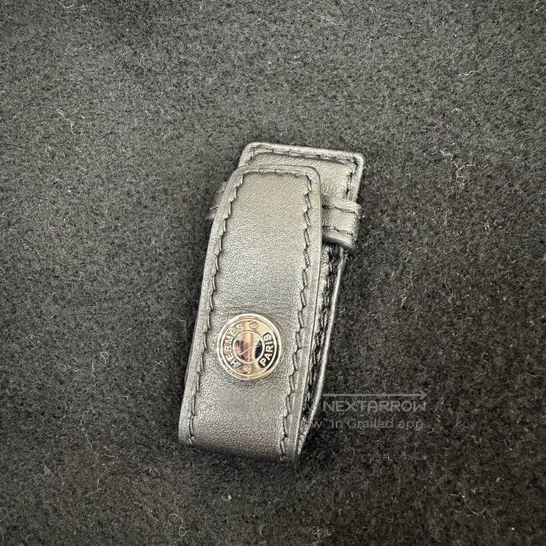 Hermes Hermes Black Leather Trimmed Mid-Length Cashmere Belted Co Size XS / US 0-2 / IT 36-38 - 4 Thumbnail