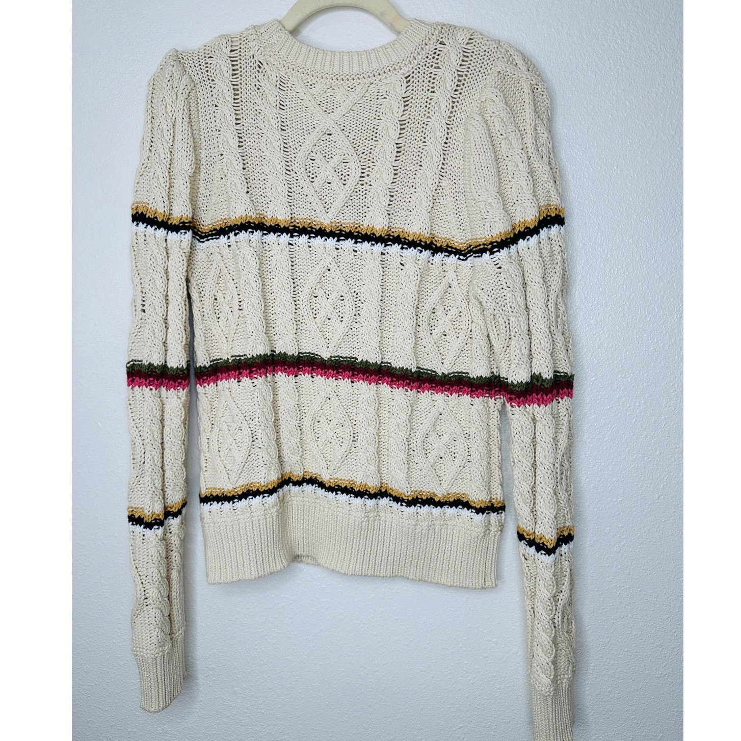 Veronica Beard Veronica Beard Bruna Cream Stripe Knit Long Sleeve Sweater M Size M / US 6-8 / IT 42-44 - 7 Thumbnail