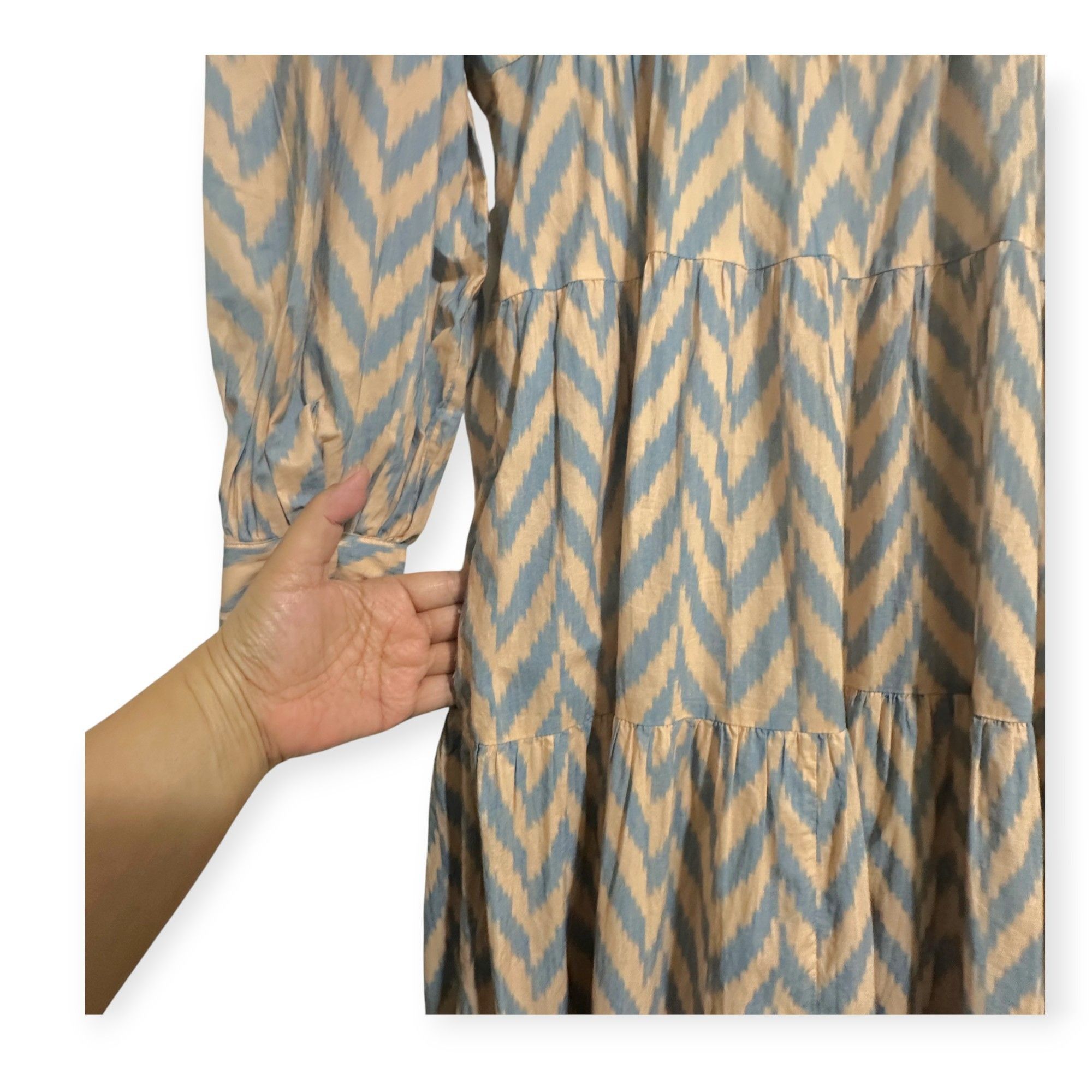 Ulla Johnson Ulla Johnson Georgina Chevron-Print Tiered Midi Dress Sz 2 Size XS / US 0-2 / IT 36-38 - 9 Thumbnail