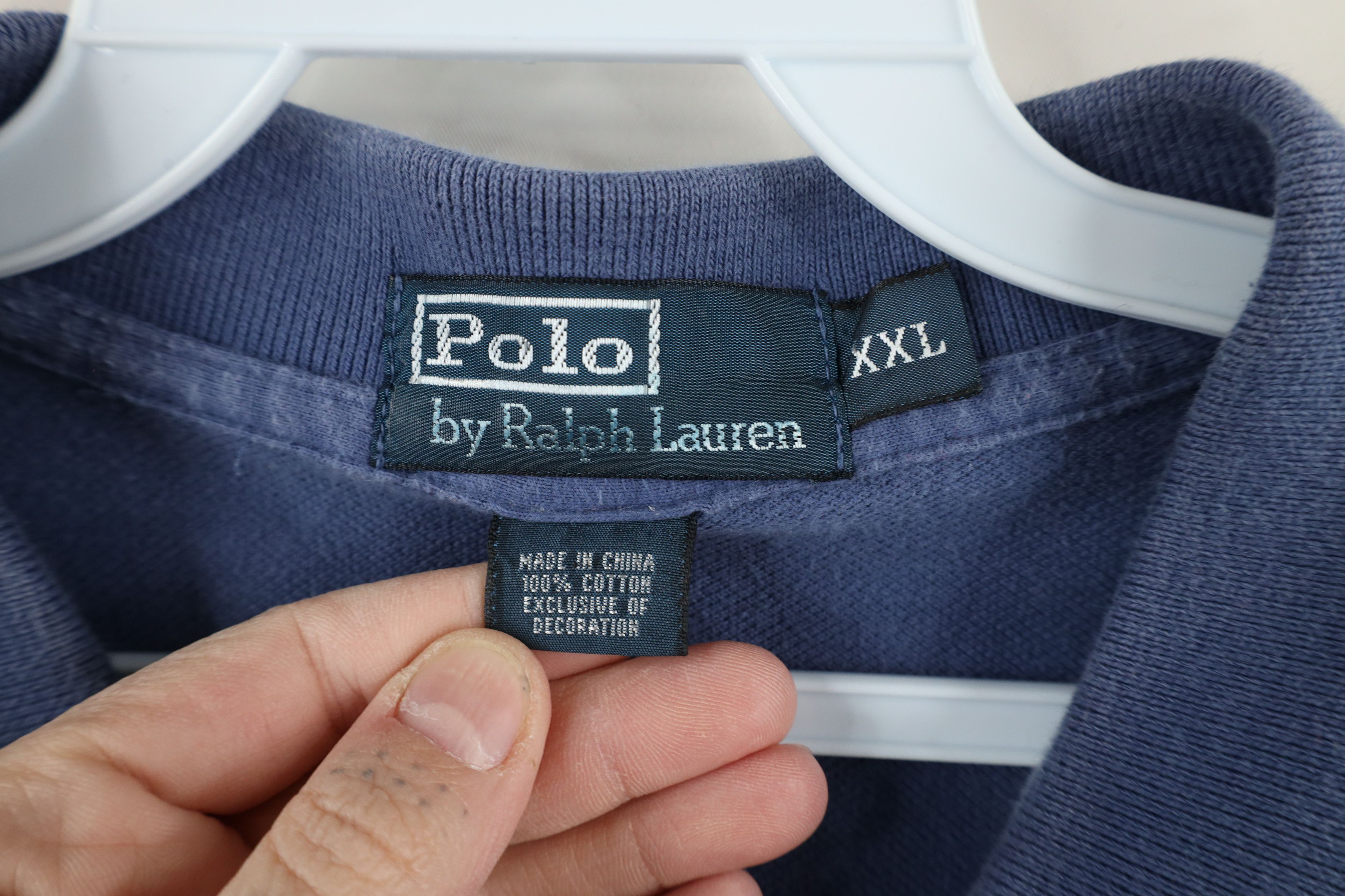 Ralph Lauren × Vintage Vintage 90s Ralph Lauren Long Sleeve Rugby Polo Shirt Blue Size US XXL / EU 58 / 5 - 8 Thumbnail