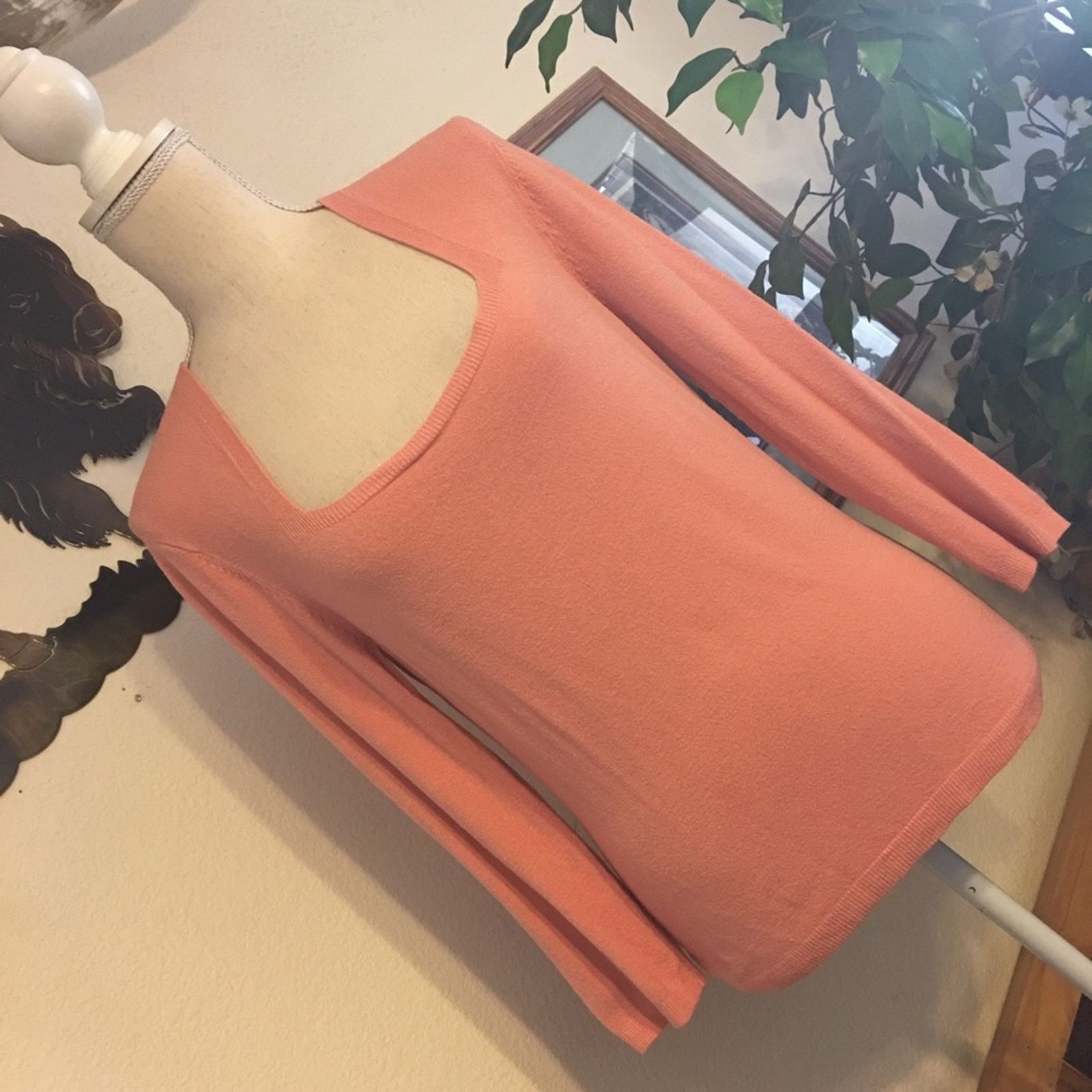 Vintage Hillard & Hanson coral pink soft stretchy sweater Size XS / US 0-2 / IT 36-38 - 2 Thumbnail