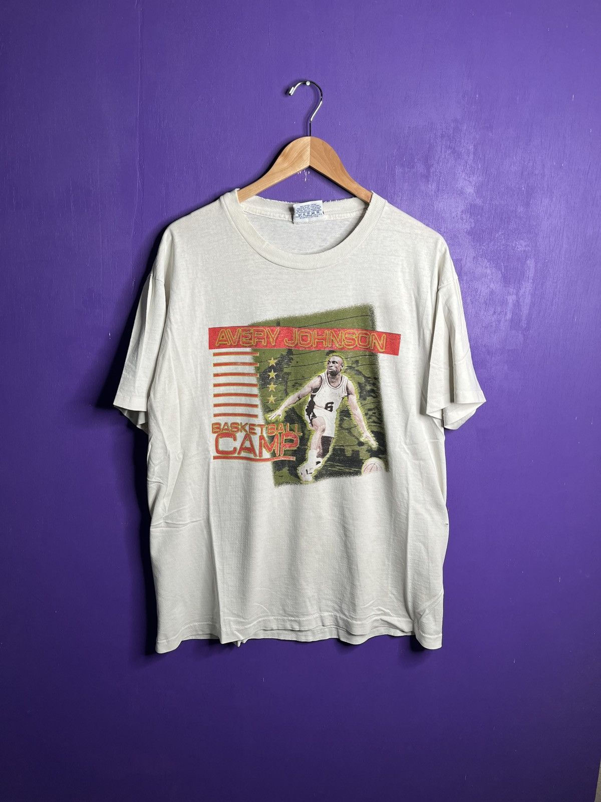 NBA × Reebok × Vintage Vintage 90s Reebok Avery Johnson spurs basketball camp tee Size US XL / EU 56 / 4 - 1 Thumbnail