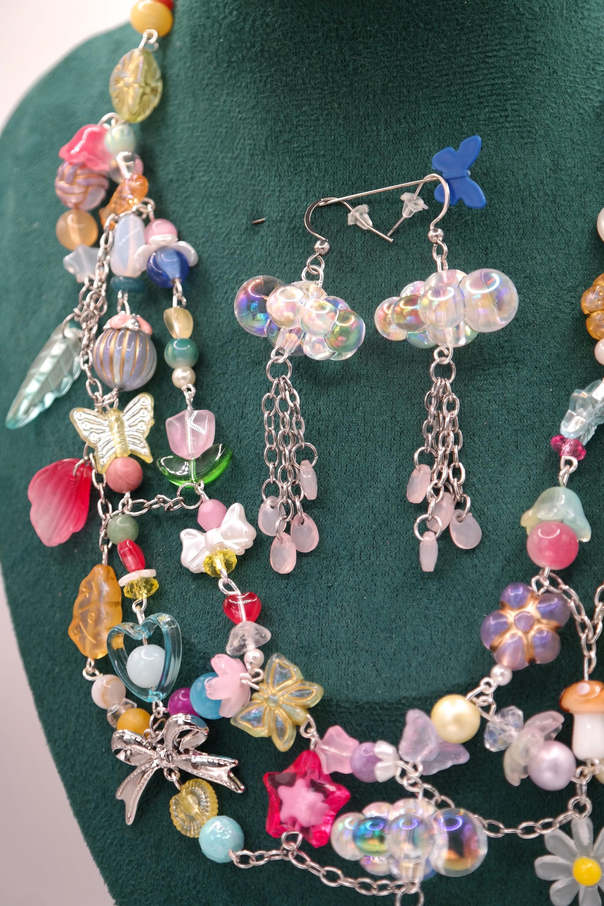 Handmade Silver April Showers Fairy Necklace & Earrings Set Size ONE SIZE - 8 Thumbnail