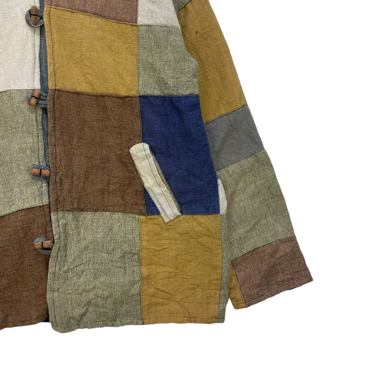 Vintage 💥Japanese Brand Pachtwork Toggle Button Long Coat Size US M / EU 48-50 / 2 - 6 Thumbnail