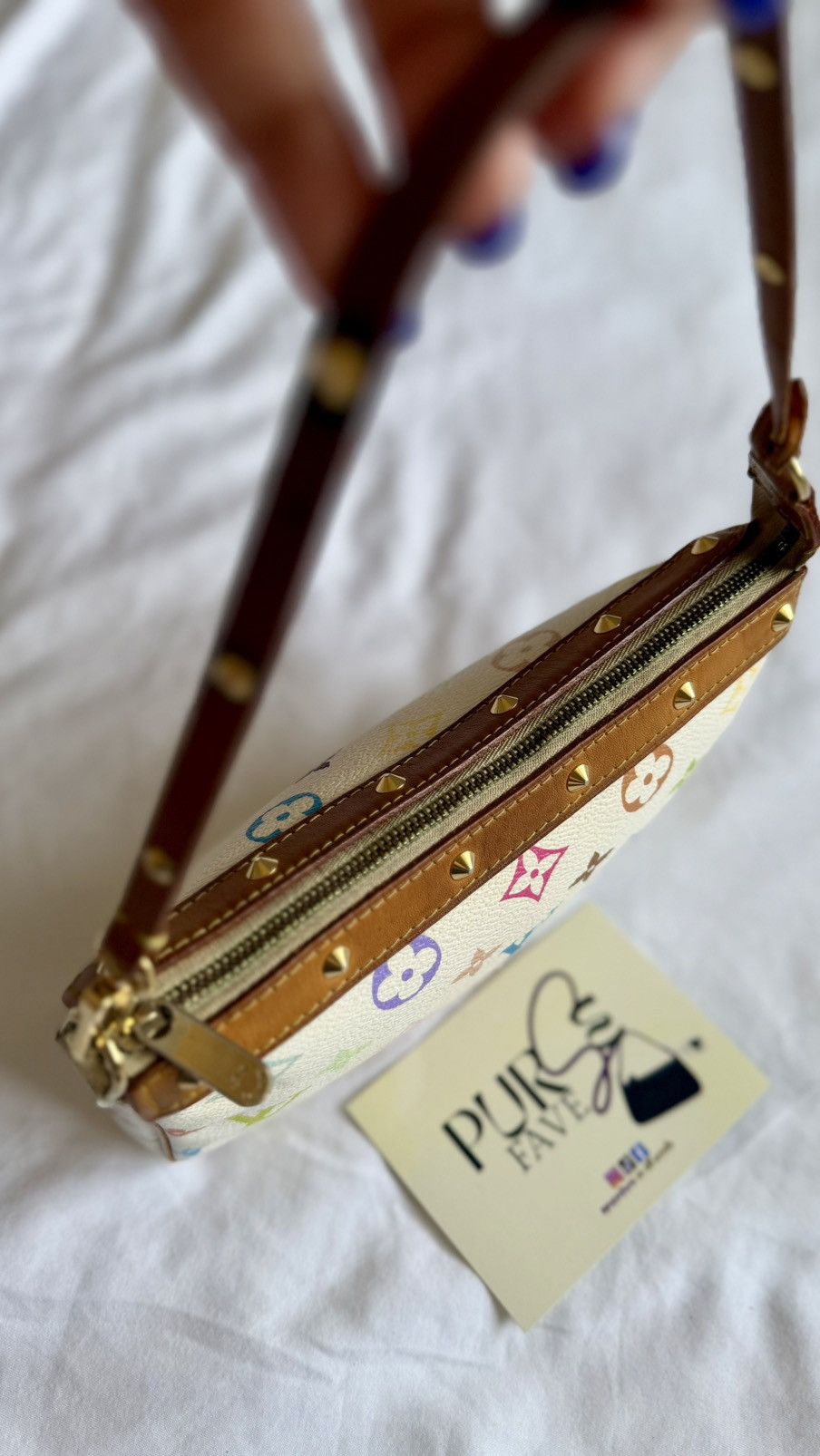 Louis Vuitton × Takashi Murakami Louis Vuitton Takashi Murakami White Multicolor Pochette Bag Size ONE SIZE - 16 Thumbnail