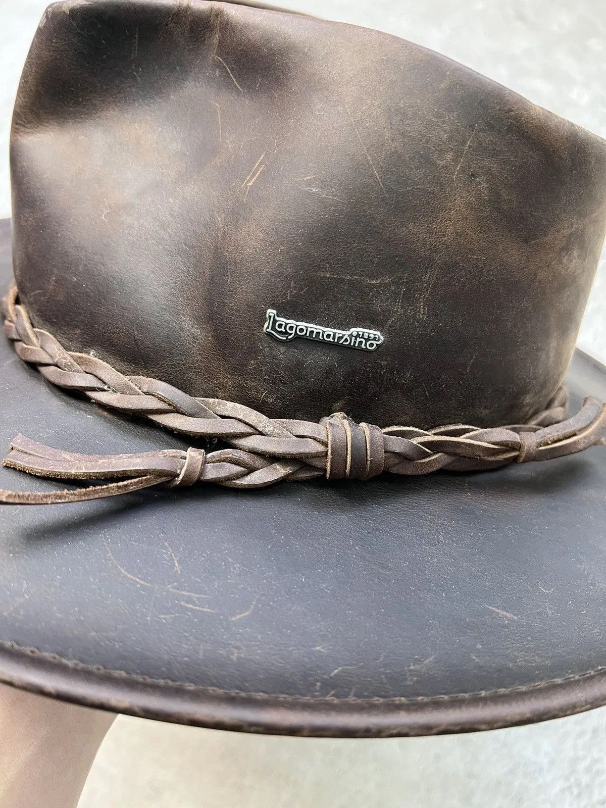 Western Rise Vintage western leather cowboy hat Lagomarsino y2k Size ONE SIZE - 8 Thumbnail